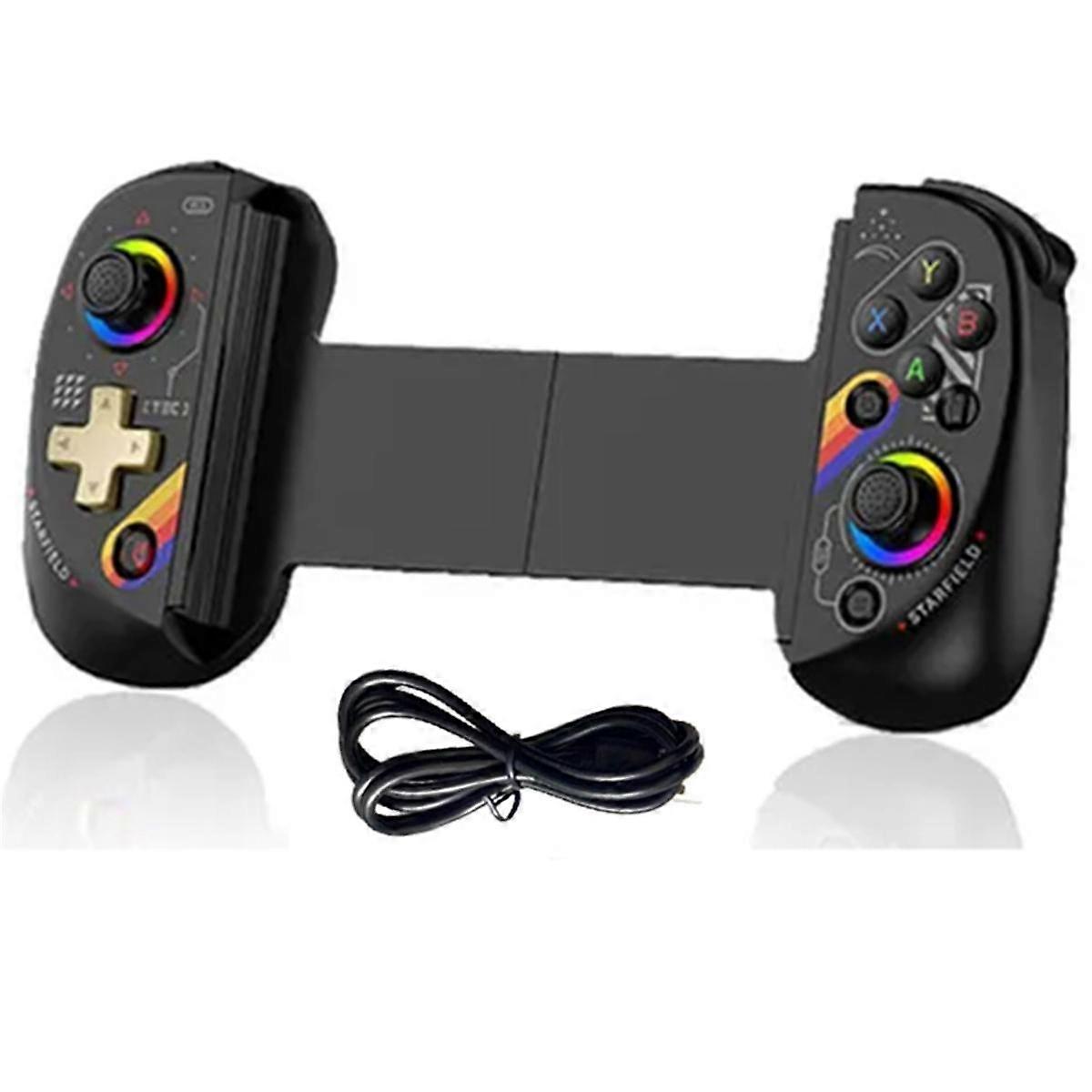 D8 Mobile Stretch mit Licht Gamepad für Dual Hall Wireless Bluetooth Tablet Switch Body Vibration Grip Starry Black