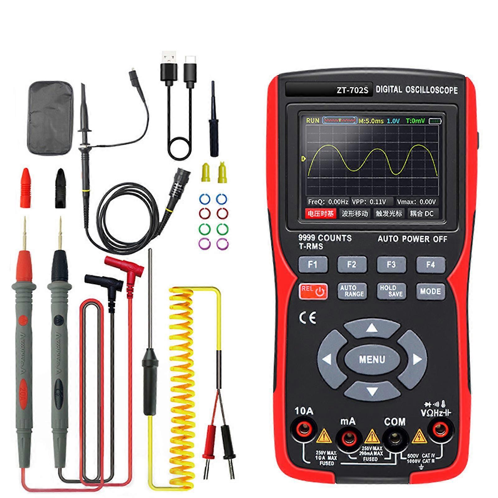 ZT-702S Digital Oscilloscope Multimeter AC/DC Voltmeter Ammeter Ohmmeter Tools fL fq