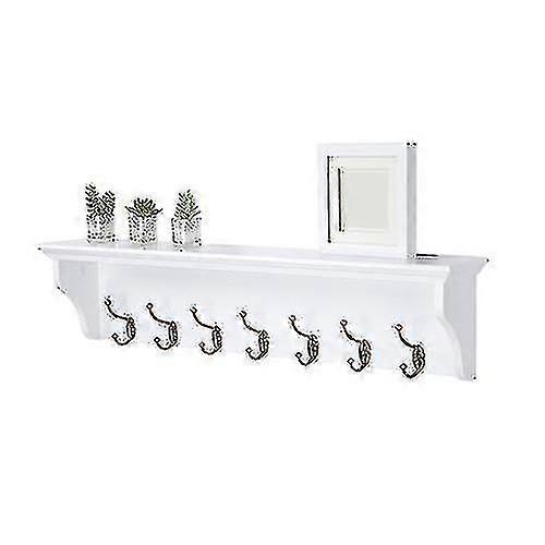 Coat Rack, Mounted With Shelf And Hooks