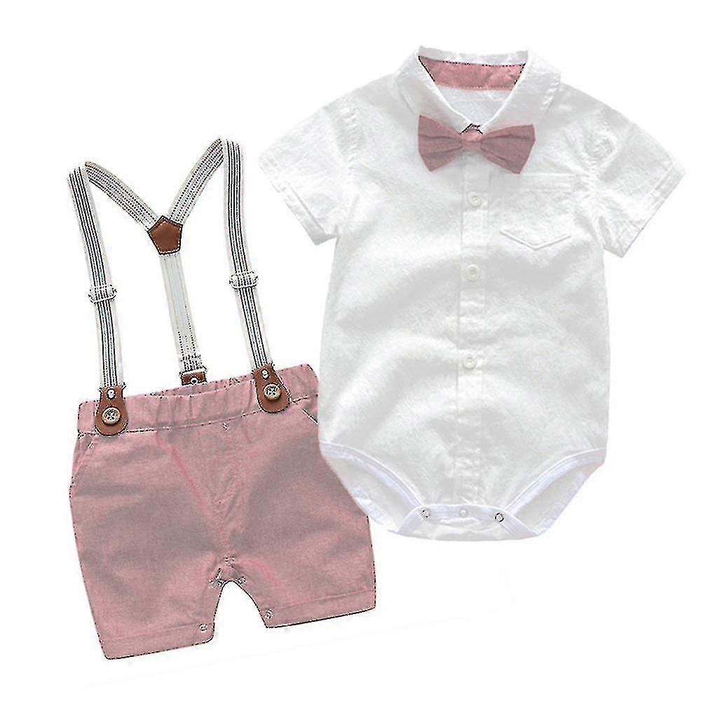 Roupas de cavalheiros meninos combinam bowtie romper suspensórios shorts smoking roupa