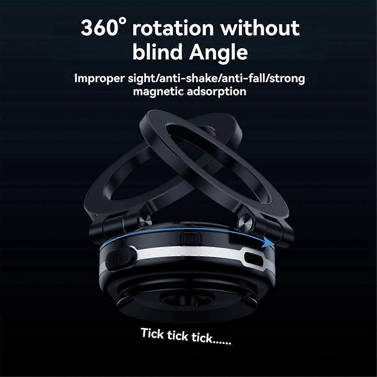 360 Rotating Vacuum Adsorption Magnetic Bracket Universal Car Navigation Instrument Table Phone Bracket Silver