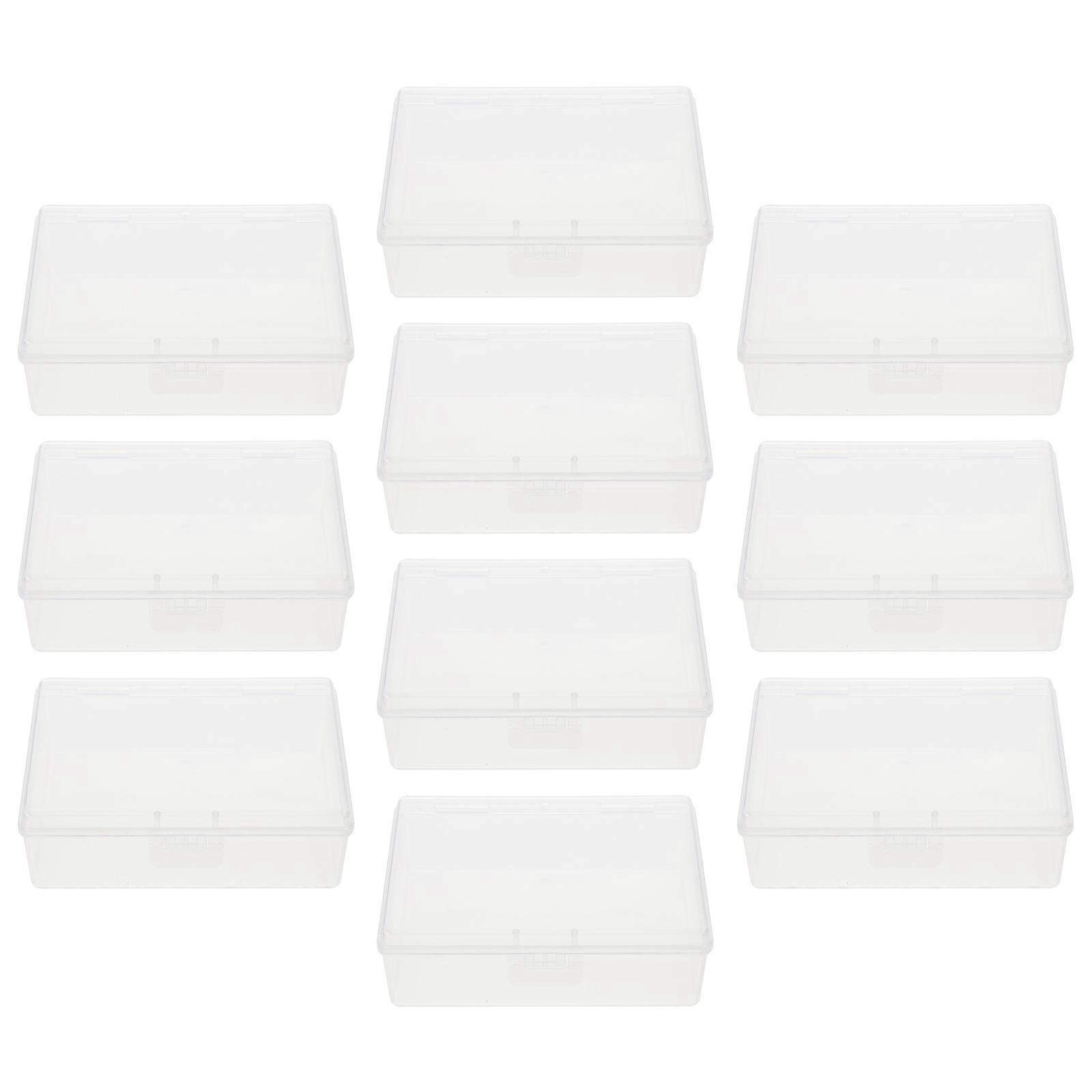10Pcs Household Battery Cases Multi-function Business Card Boxes Convenient Clear Boxes