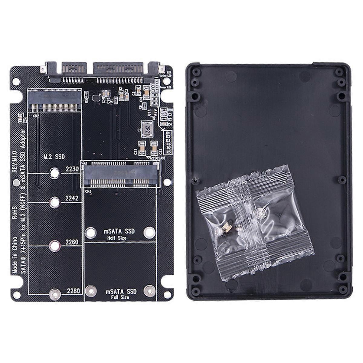 2 in 1 M.2 NGFF SSD to SATA 3.0 Adapter Converter Case Enclosure 6Gbps SSD Case Support 2230 2242 2