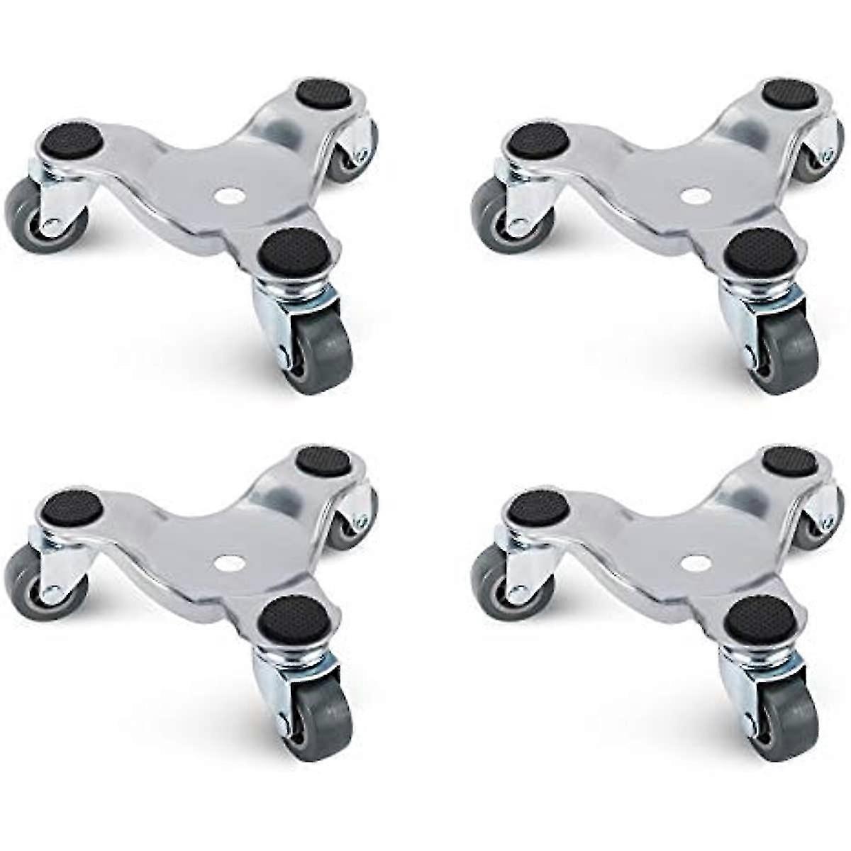 4 Pack 6 Inch Steel Tri-dolly Set For Moving Furniture And Appliances 220lbs Load Capacity