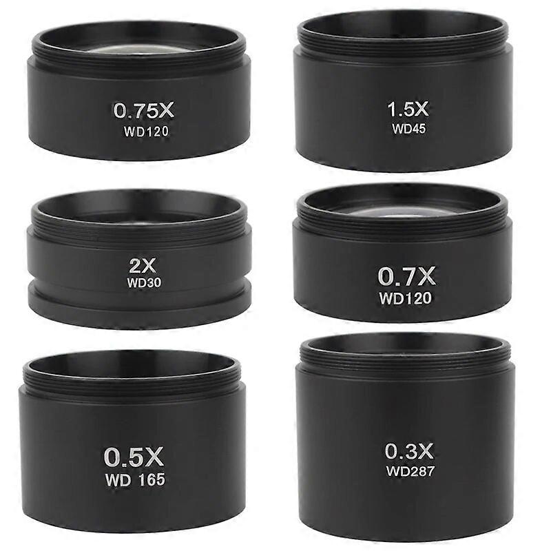 WD165 03X 05X 07X 1X 15X 20X Auxiliary Barlow Objective Lens Thread M48mm For Zoom Stereo Binocular Trinocular Microscope