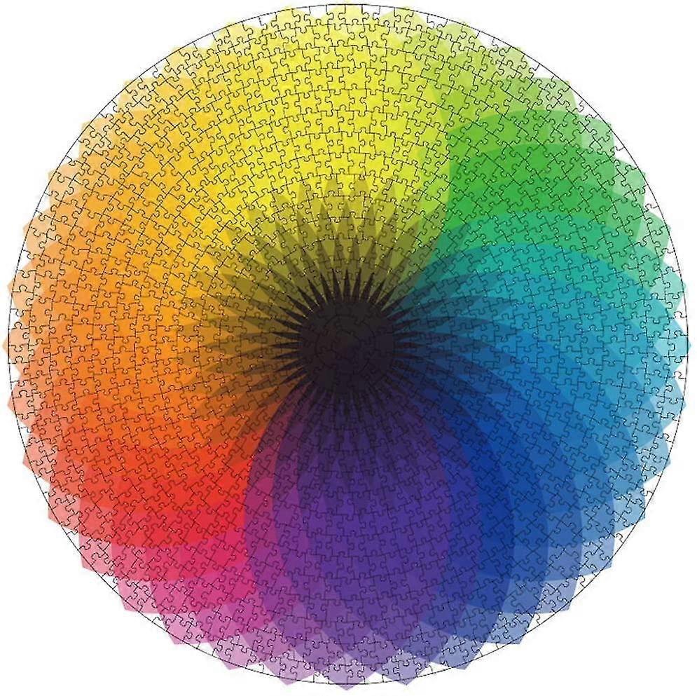 Jigsaw Puzzle 1000 Pcs Round Jigsaw Puzzle Creative Rainbow Gradient