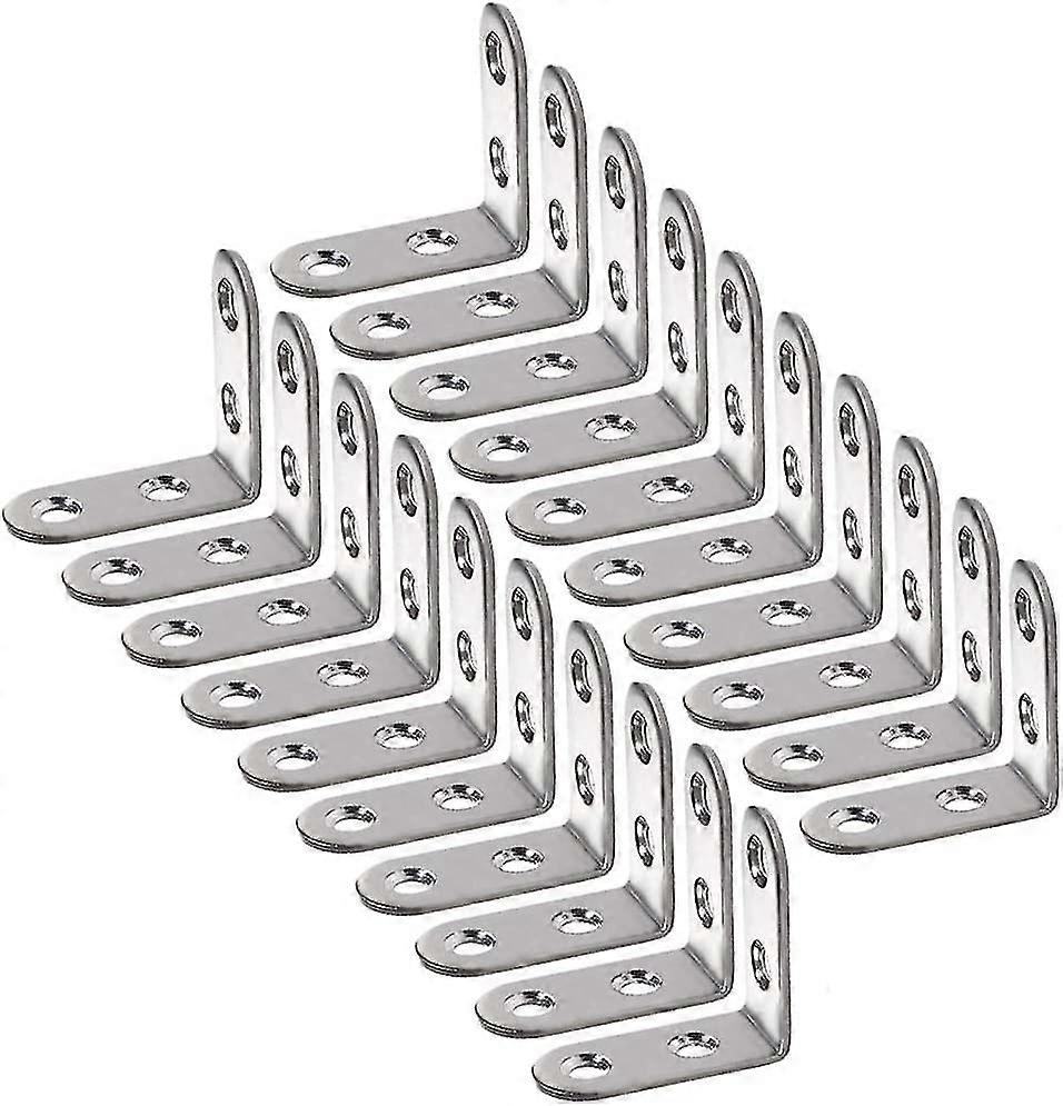 20 Pcs Right Angle Brackets, 90 Degree Right Angle Brackets 40 * 40mm Stainless Steel Angle Brackets