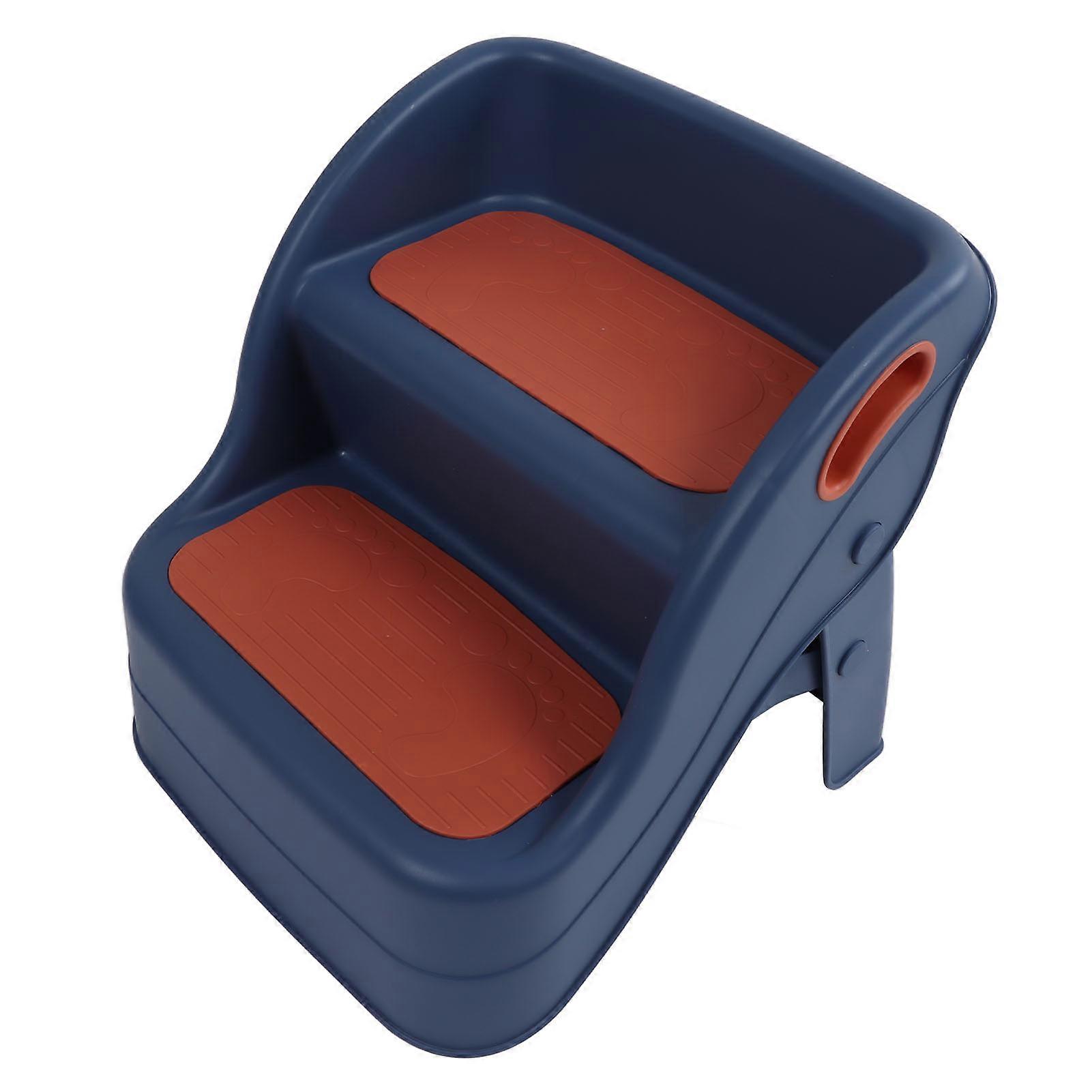 Kids 2 Step Stool Potty Training Thicken Slip Resistance Folding Stable Base Lightweight Footstool Red Blue