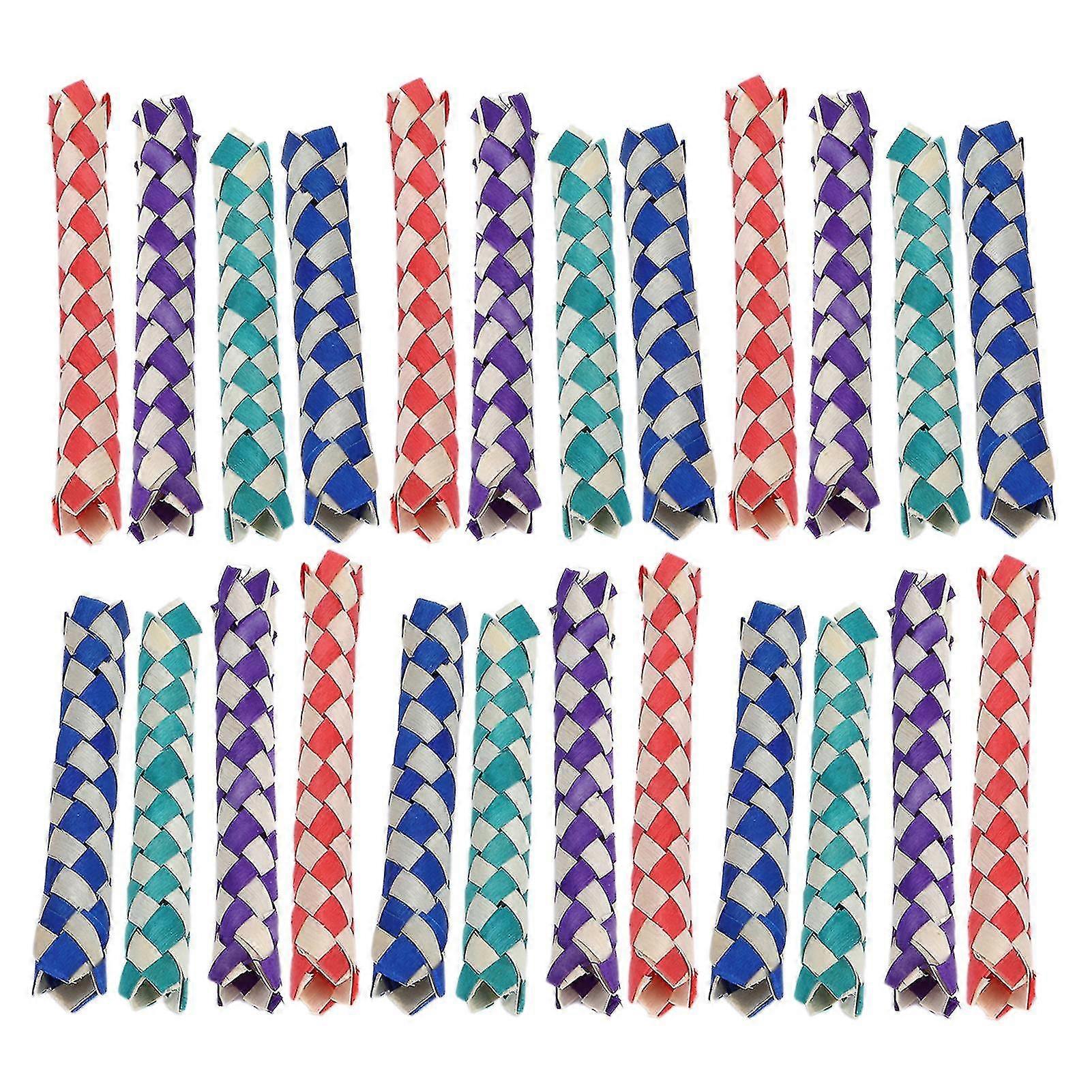 24pcs Finger Traps Birds Parrots Chew Toy Chinese Bamboo Traps Diy Toy For Kids Parties