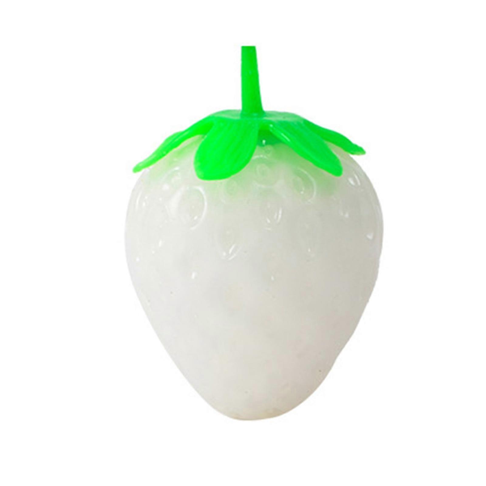 Strawberry Squeeze Toy Discolored in Light Cute Simulation Fruit Ball Soft TPR Stress Relief Pinch Toys Vent Ball Squishes Decompression Toy Children