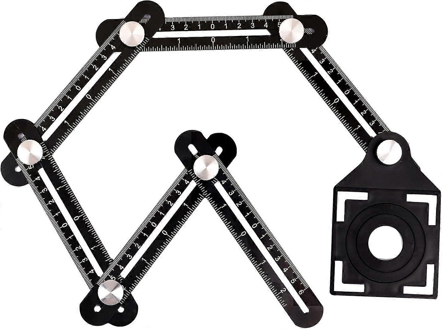 Multi-angle Measuring Ruler, aluminum alloy six-sided jig tool, multi-angle measuring tool, with punch, drill guide