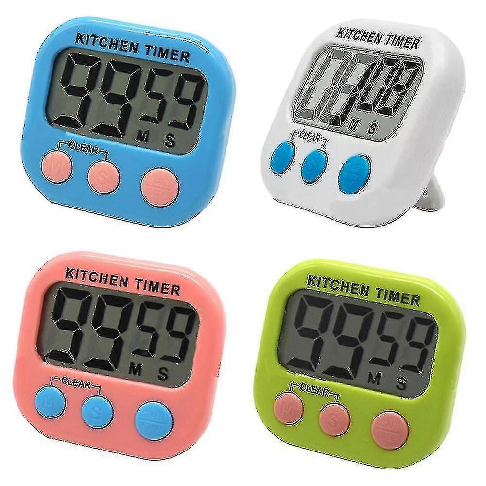 2pcs Digital Kitchen Timer Lcd Display Digits Cooking Timer Magnetic B