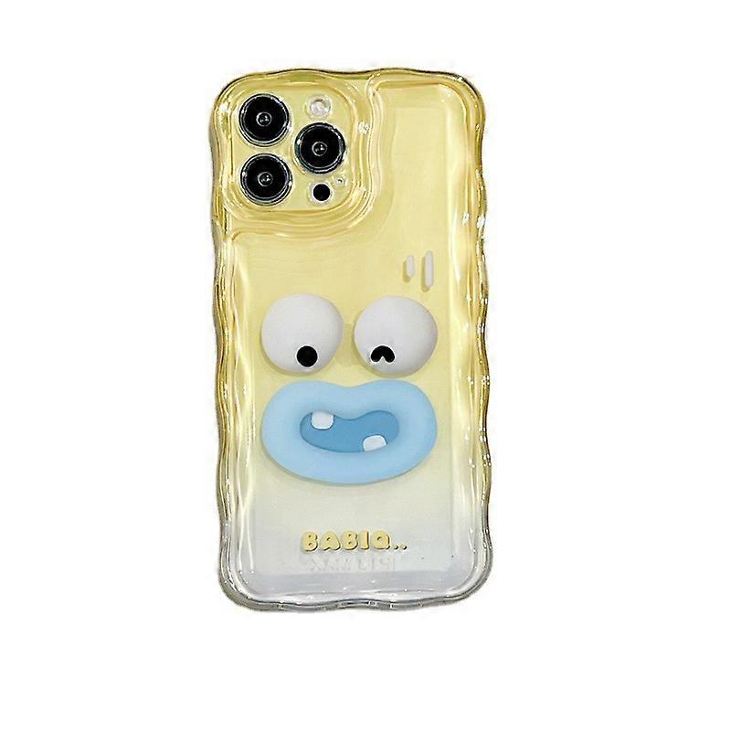 Compatible with iPhone 13 Pro Max Case Cute, funny face,Yellow
