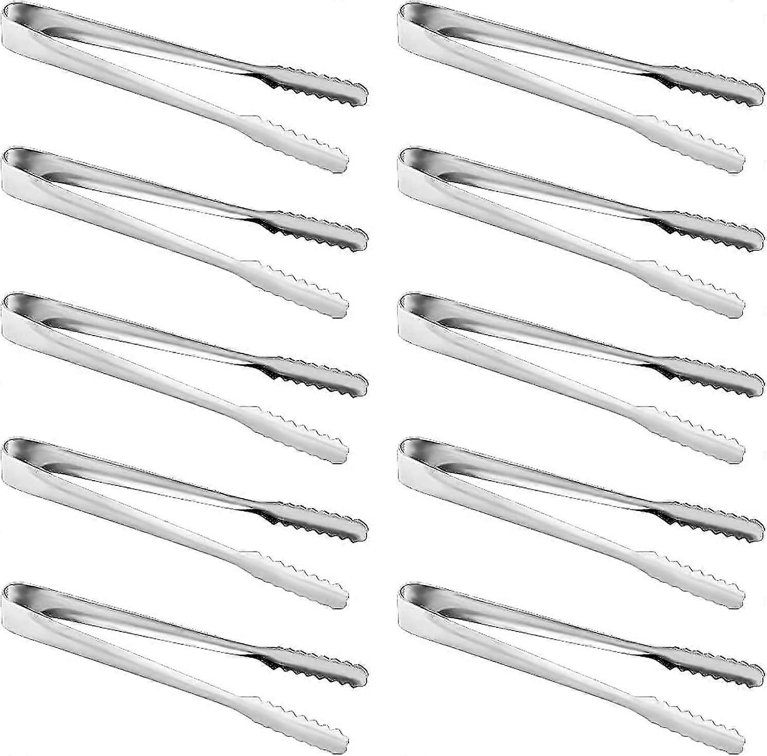 10 pcs stainless steel tongs mini