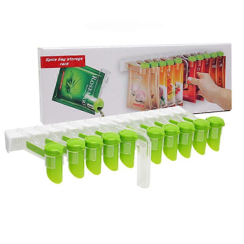 Kitchen condiment sealing clip wall-mounted condiment storage rack
