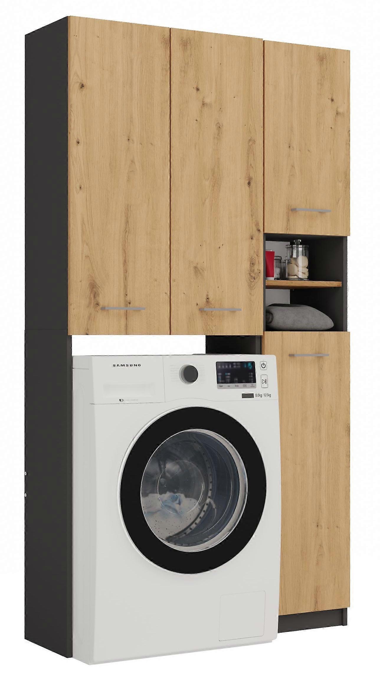 Marpol DD Badezimmer-Set Schrank Anthrazit Eiche Artisan