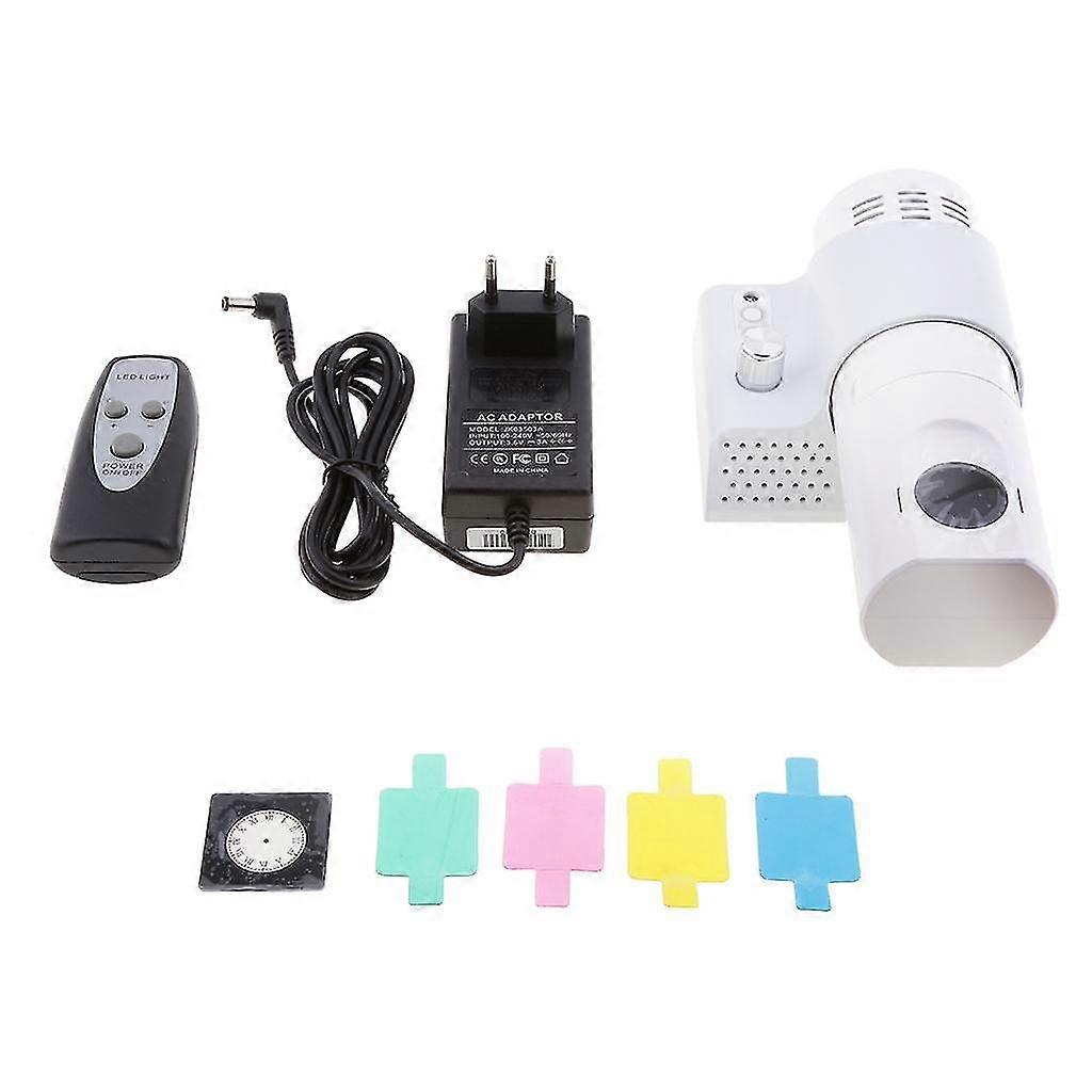 Desk Clock With Lcd Projection Alarm Clock Time Eu Plug  Black