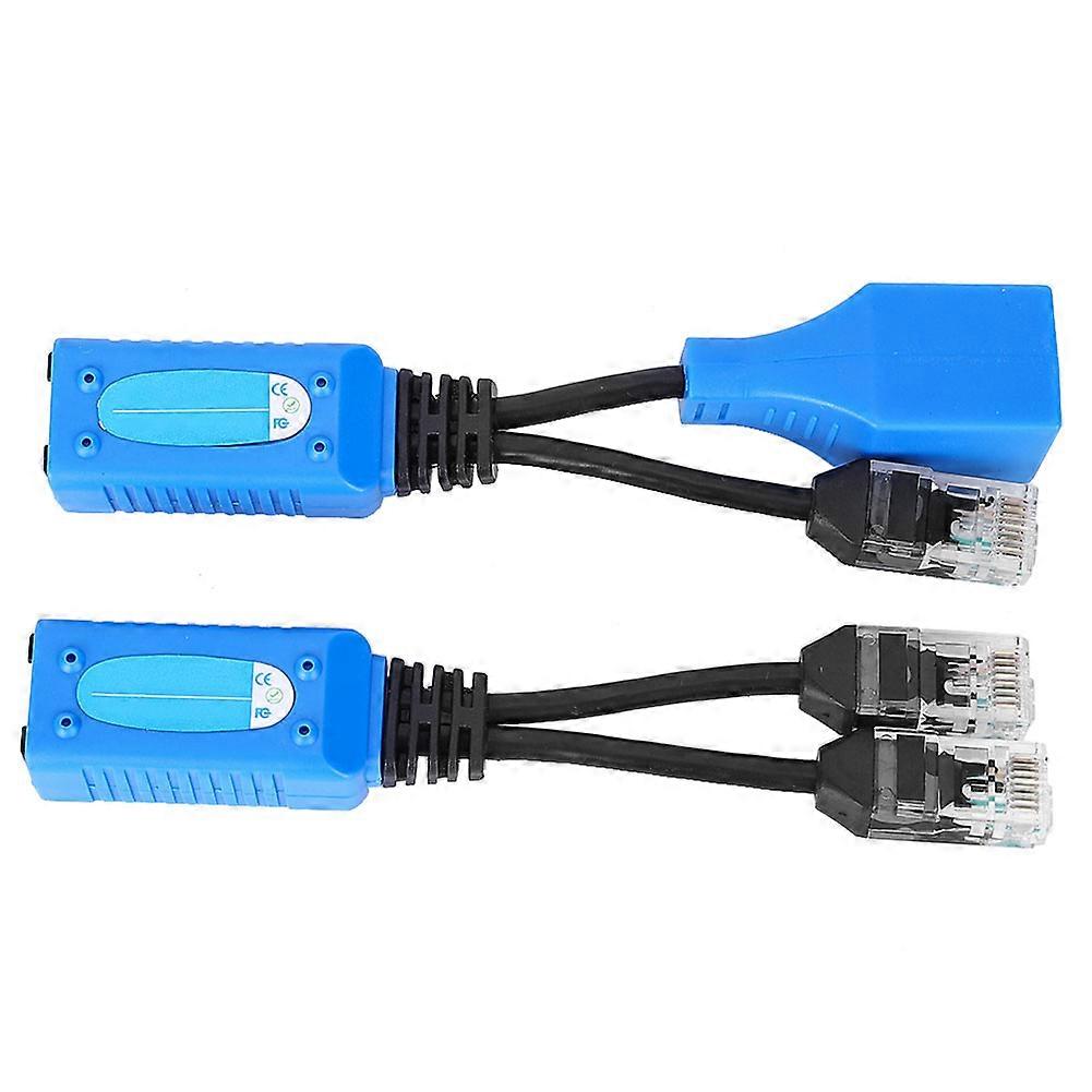 2pcs Splitter RJ45 Combiner POE Adapter Connectors Power Cable Kit
