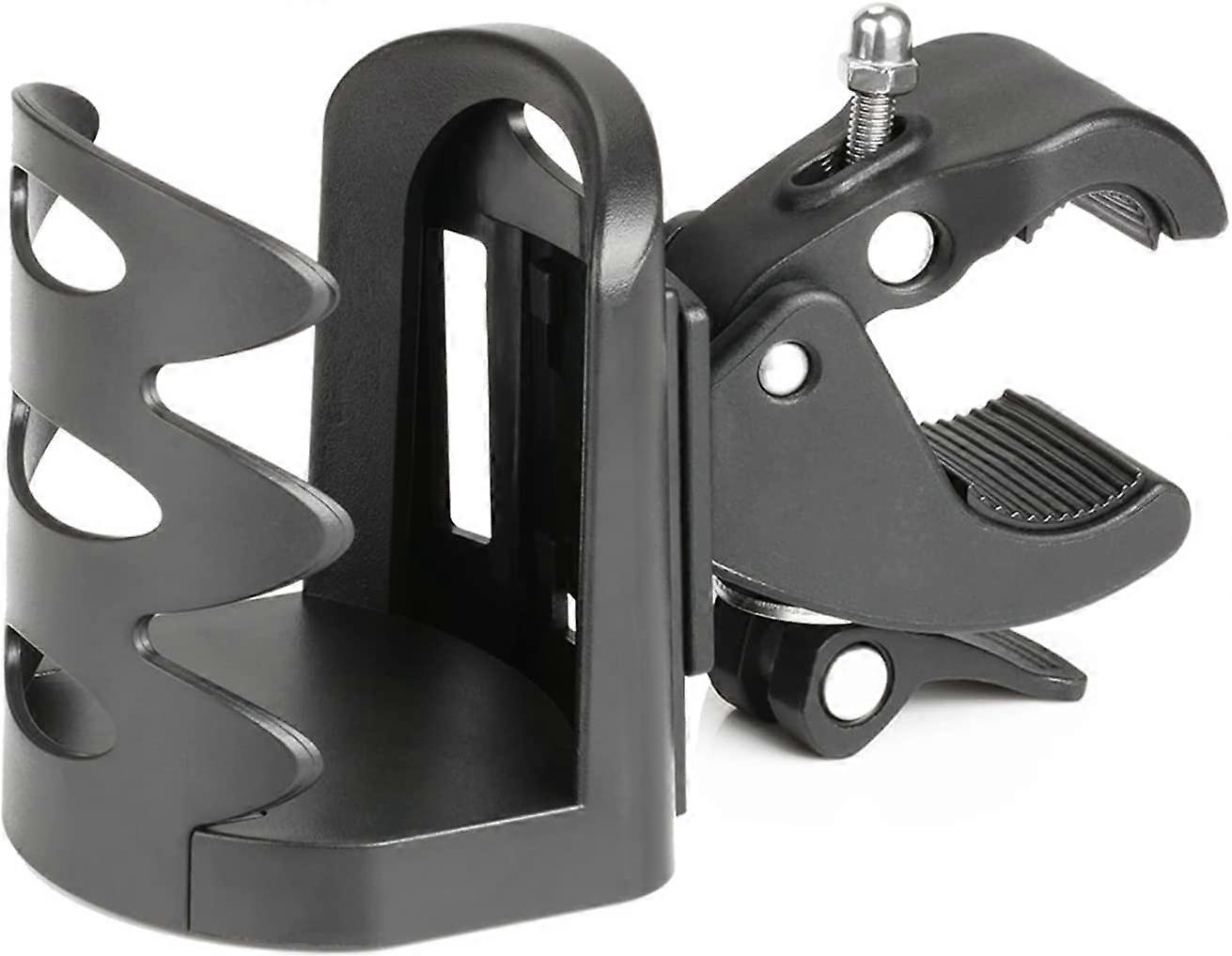 Stroller Cup Holder, 360 Rotation Drink Bottle Holder Universal for Rollators, Wheelchairs, Bikes, Motorcycle Strollers, Easy to Install, Black