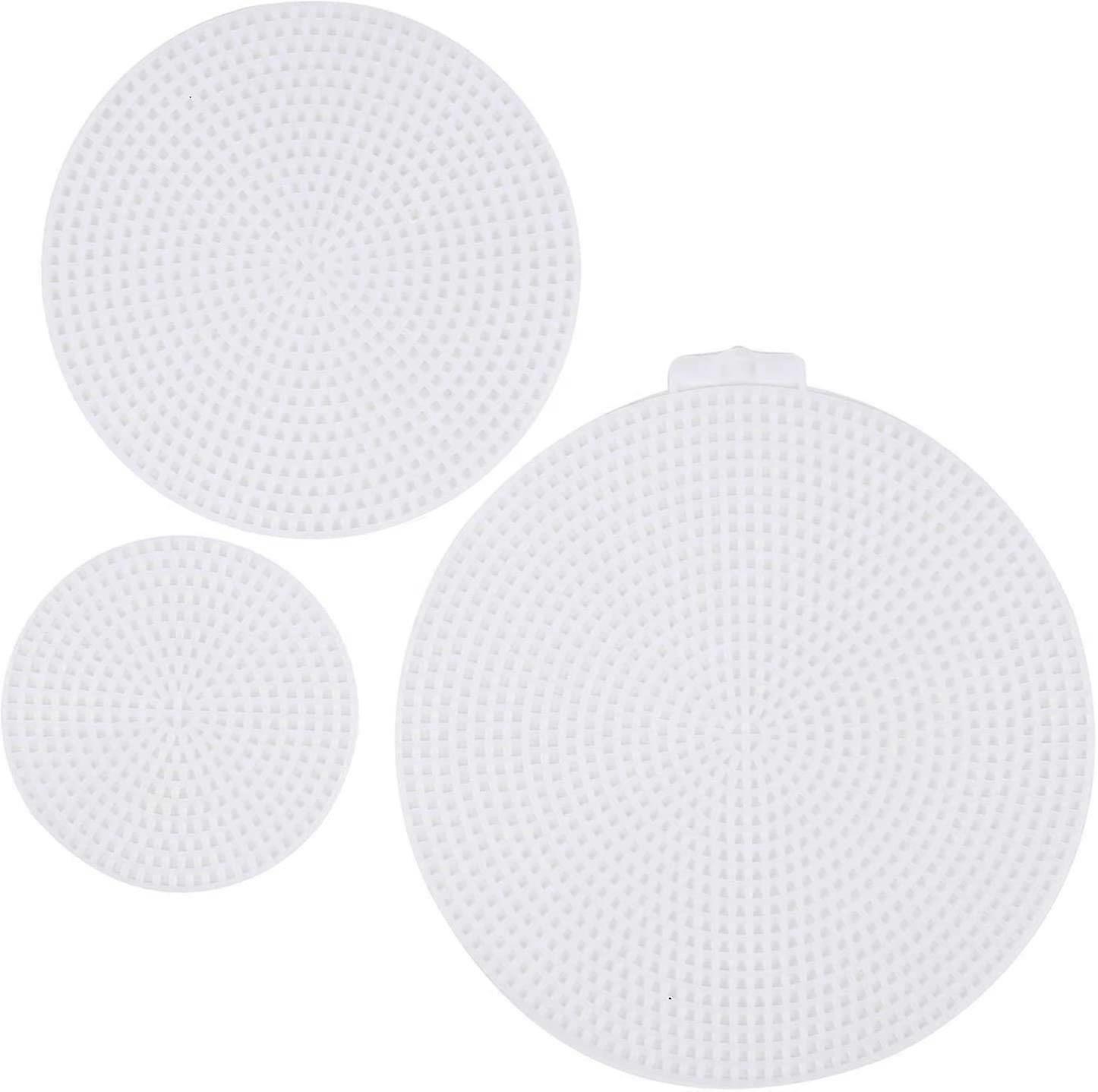 90 Pack 3", 4.5", 5.75" Round Plastic Canvas Mesh Sheets, Plastic Canvas Circle