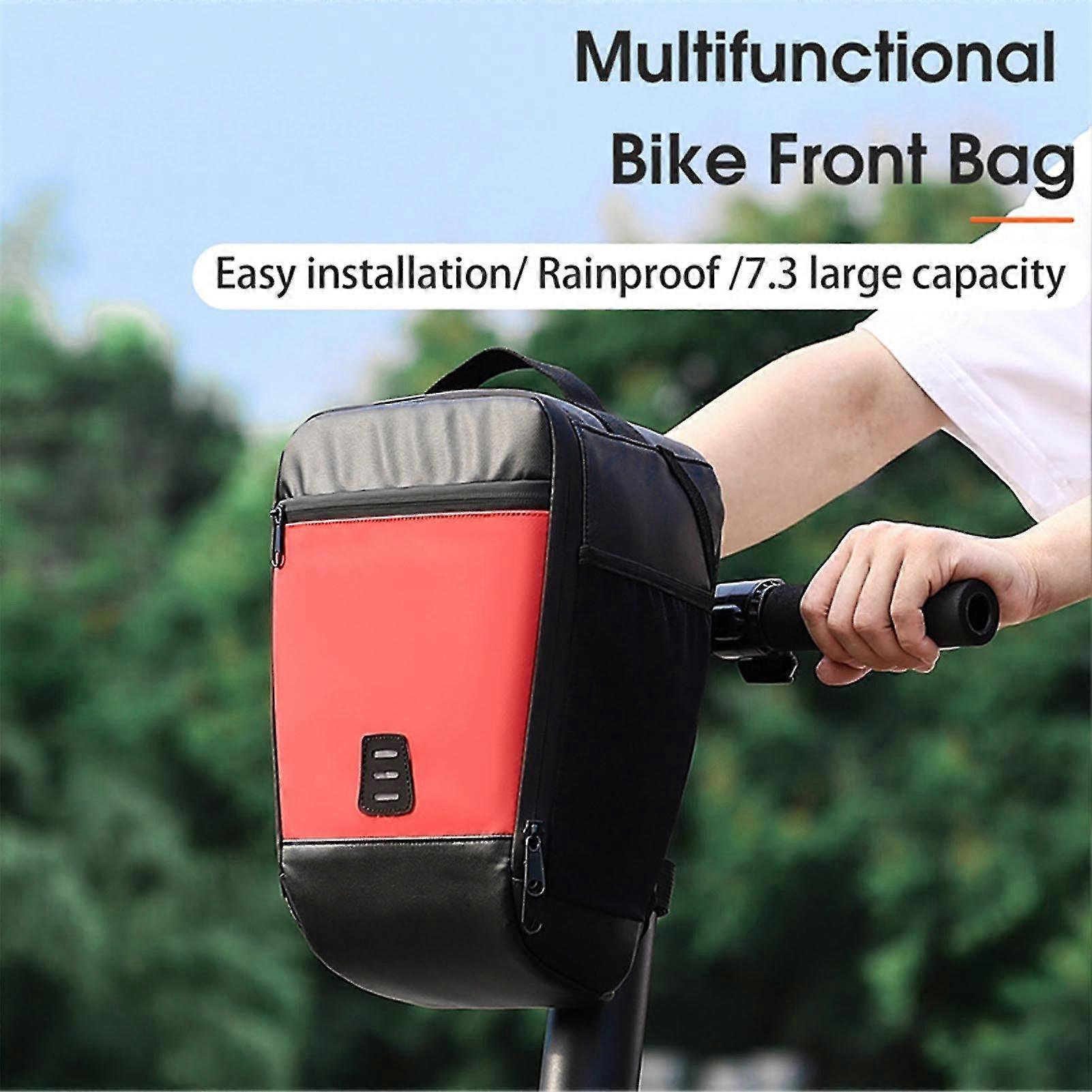 7.3l Bicycle Front Frame Bag Side Bottle Mesh Bag Design Suitable For Riding Running