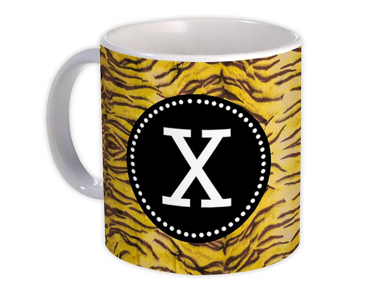 Gift Mug: Monogram Letter X Tiger