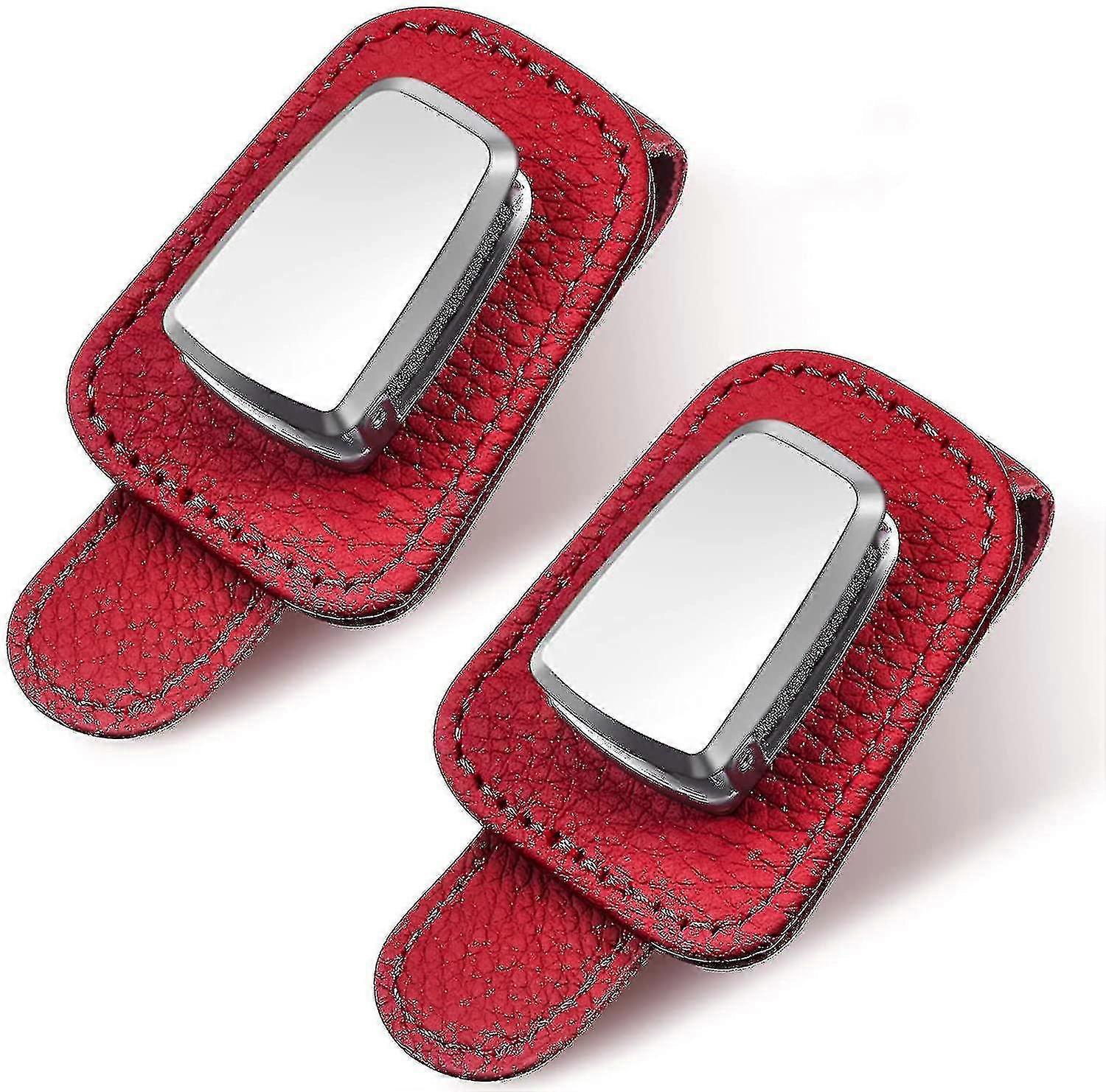 2 pakkausta autolasit haltija Universal Auto Visiiri Aurinkolasit pidikkeenPidike Nahka silmälasit ripustin ja lippukortti clip