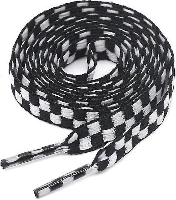 Personalized Rainbow Plaids Stripe Pattern Flat Casual Shoelaces String Plaid Shoe Laces-100cm