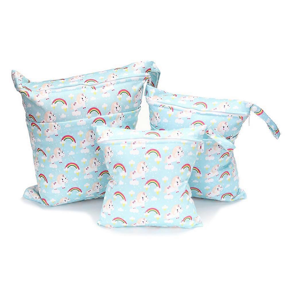 حفاضات مقاومة للماء ، مجموعة من 3 حفاضات قابلة لإعادة الاستخدام حفاضات كيس جاف رطب سعة كبيرة حفاضات حقيبة جافة رطبة حقيبة تجميل اليوغا بيتش السباحة