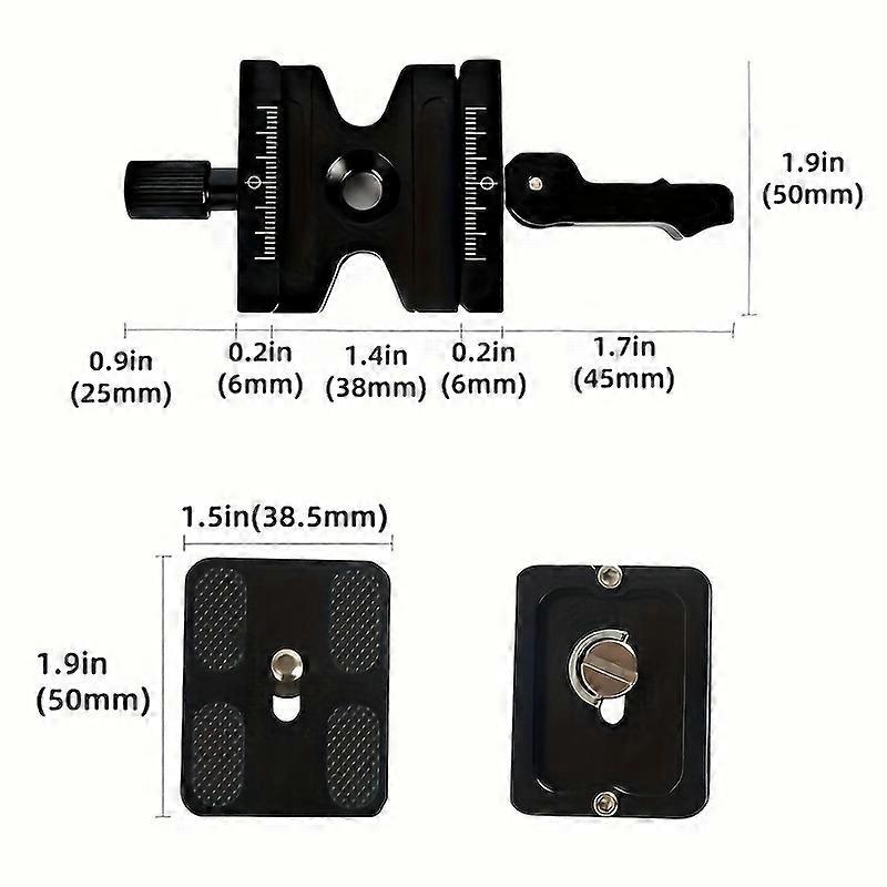 BEXIN Double Lock Mounting Plate Camera Clamp Quick Release Plate Clamp Adjustable Knob Adapter For Arca Swiss Tripod Ball Head