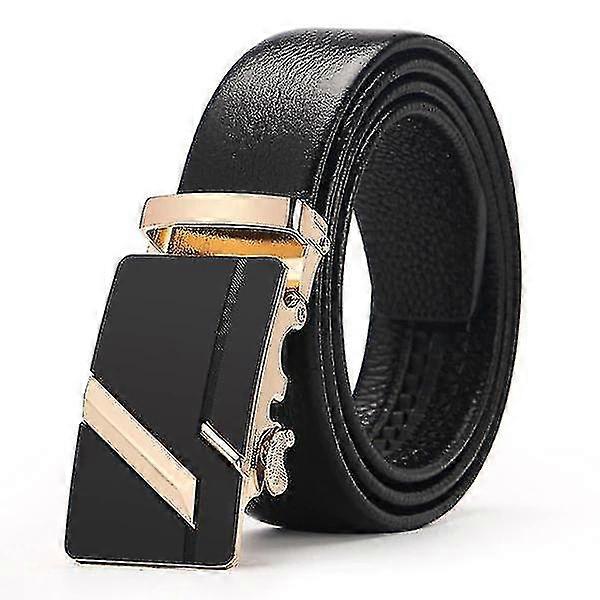Ceinture à boucle automatique de haute qualité pour hommes Ceinture d'affaires d'hommes d'affaires d'or de mode simple (120 cm)
