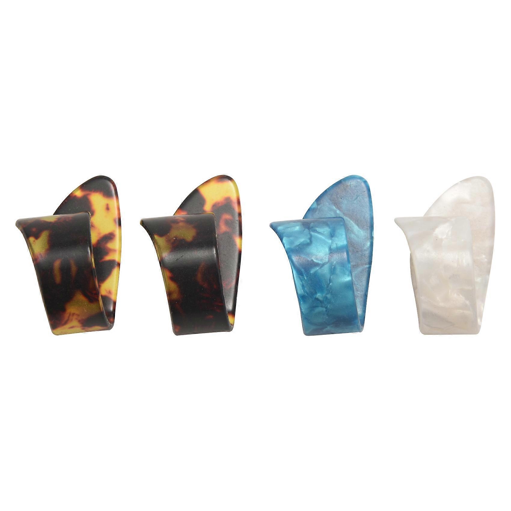 4 stk. tommelfinger gitarplekter celluloidmediator tommelplekter for akustisk elektrisk gitar tykk