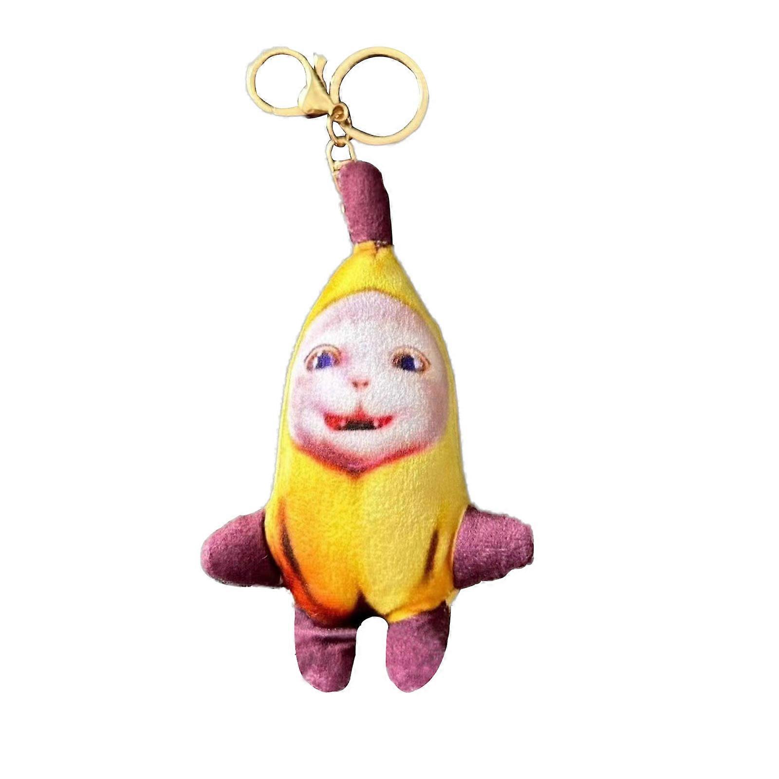 Banana cat squeaks crying cat under the head cat Tiktok same funny keychain