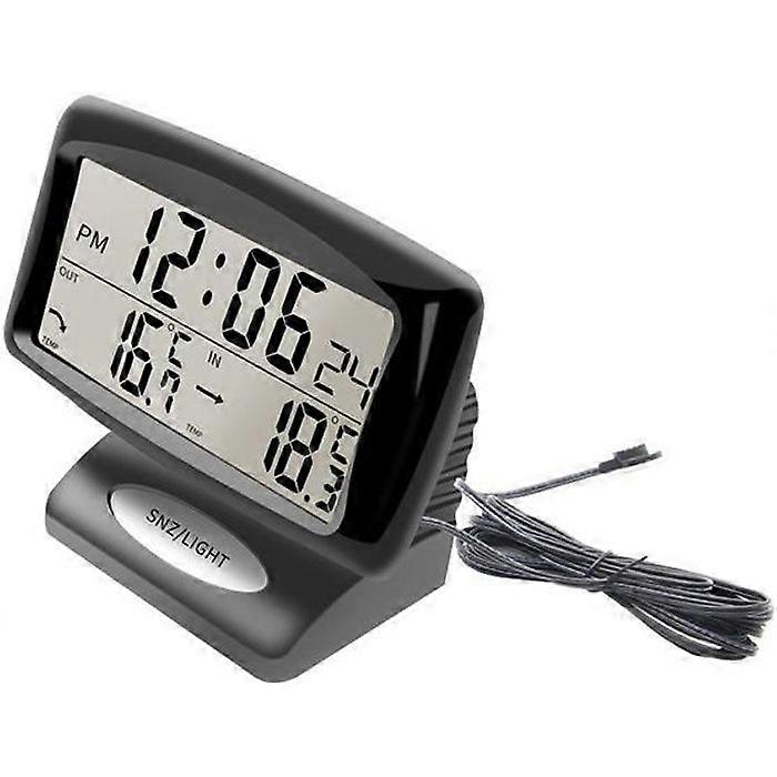 Luminous car thermometerCar electronic clock Dual temperature inside and outside the auto