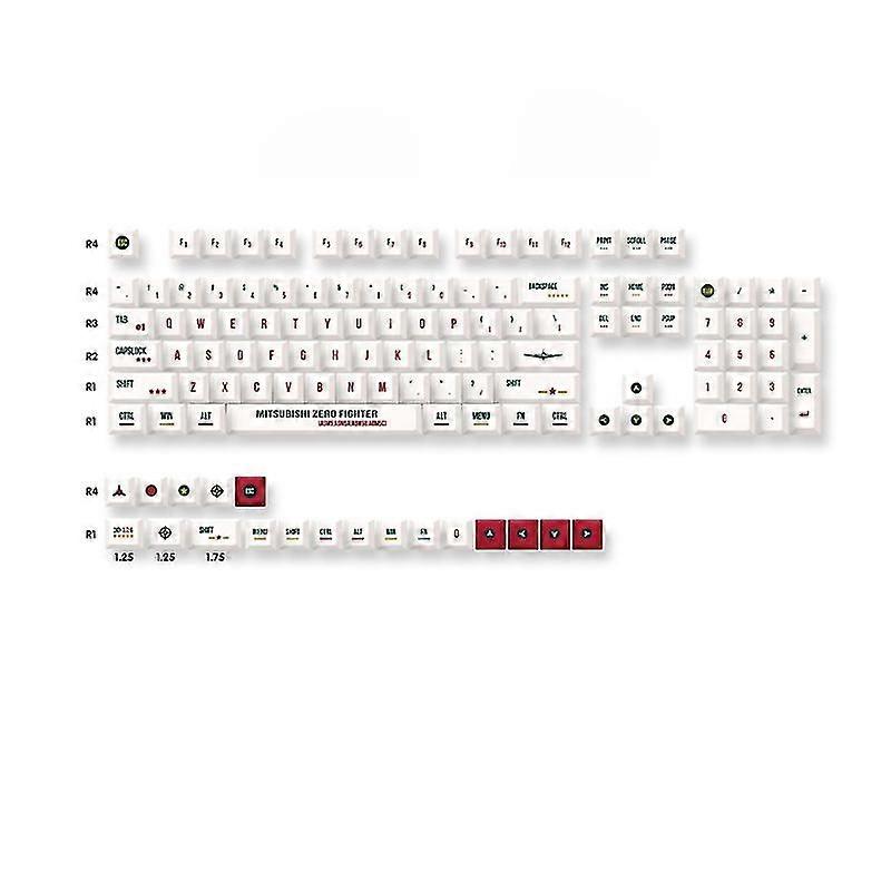 Pbt Mechanical Keyboard Keycaps Cherry Airplane For 128 Keys Dye Subb Compact