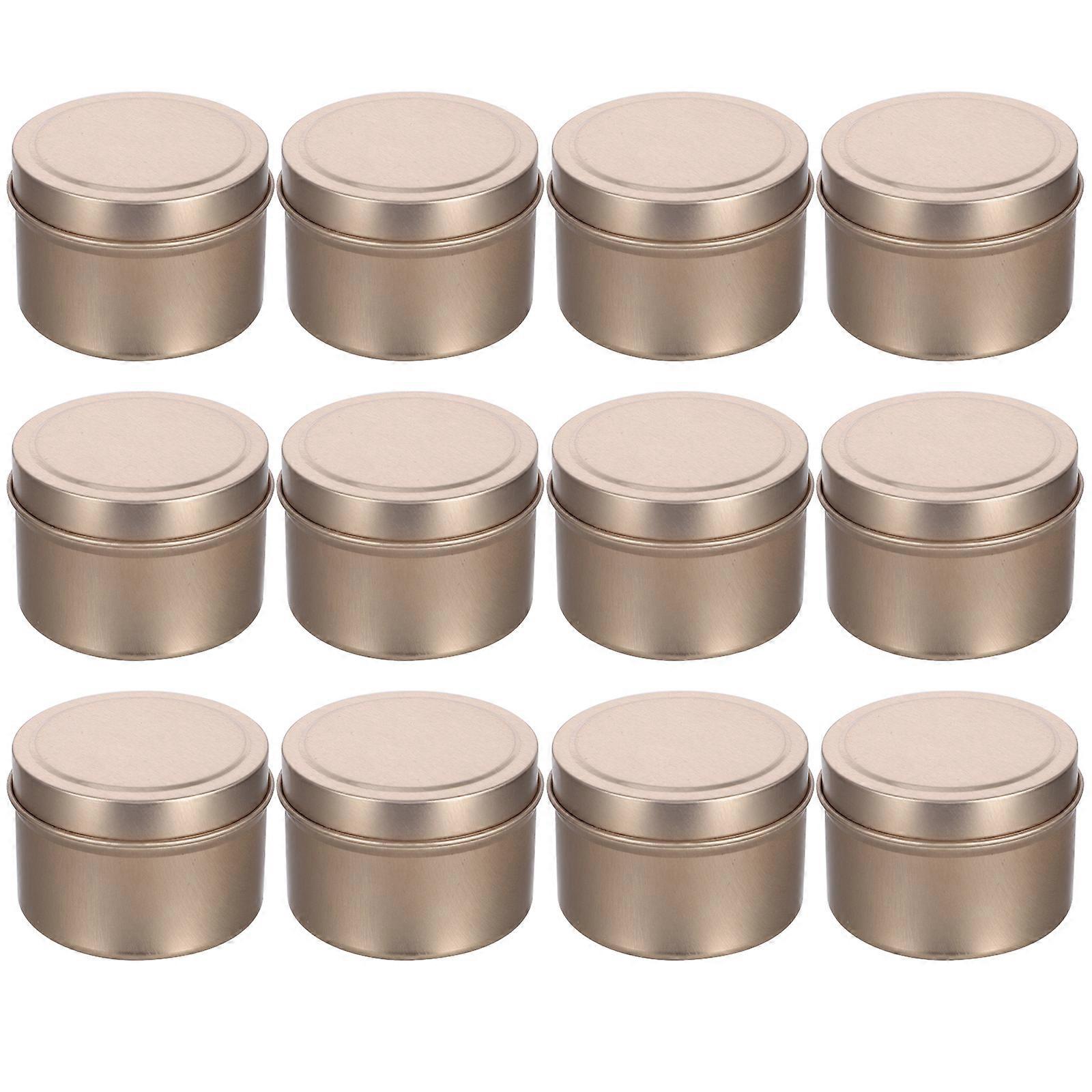 12pcs Retro Candle Tin Candle Containers Round Candle Jar for Candle Making