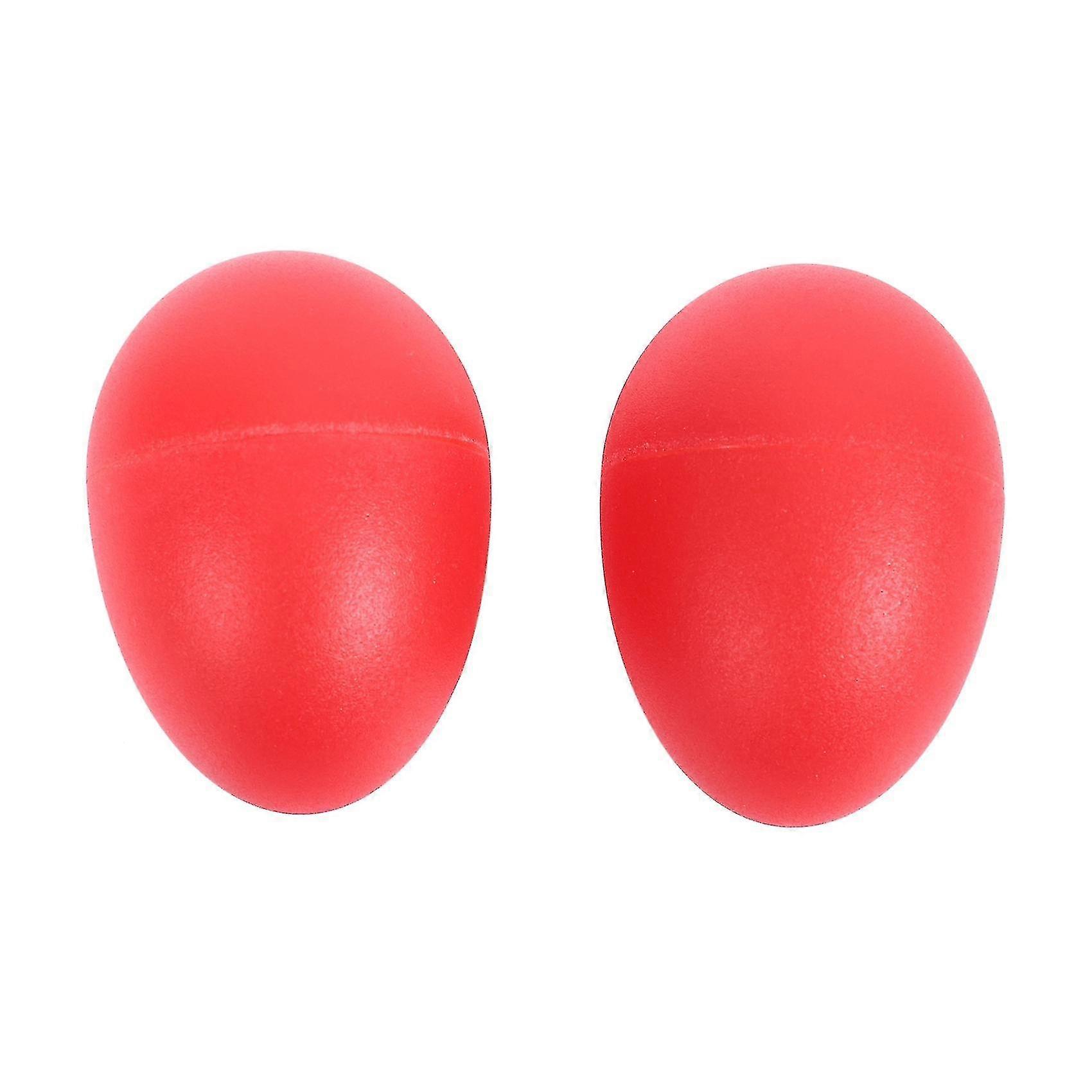 1 Pair Plastic Percussion Musical Egg Maracas Shakers Red