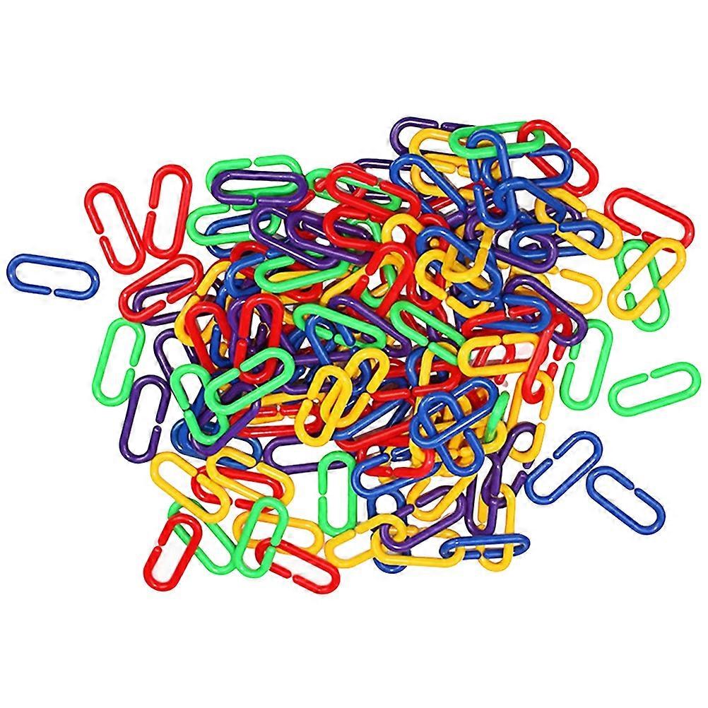 100Pcs πλαστικοί κρίκοι αλυσίδων συνδέσμων παπαγάλων συνδέσμων μασήματος αλυσίδων αλυσίδων εξαρτημάτων παιχνιδιών αλυσίδων πτηνών