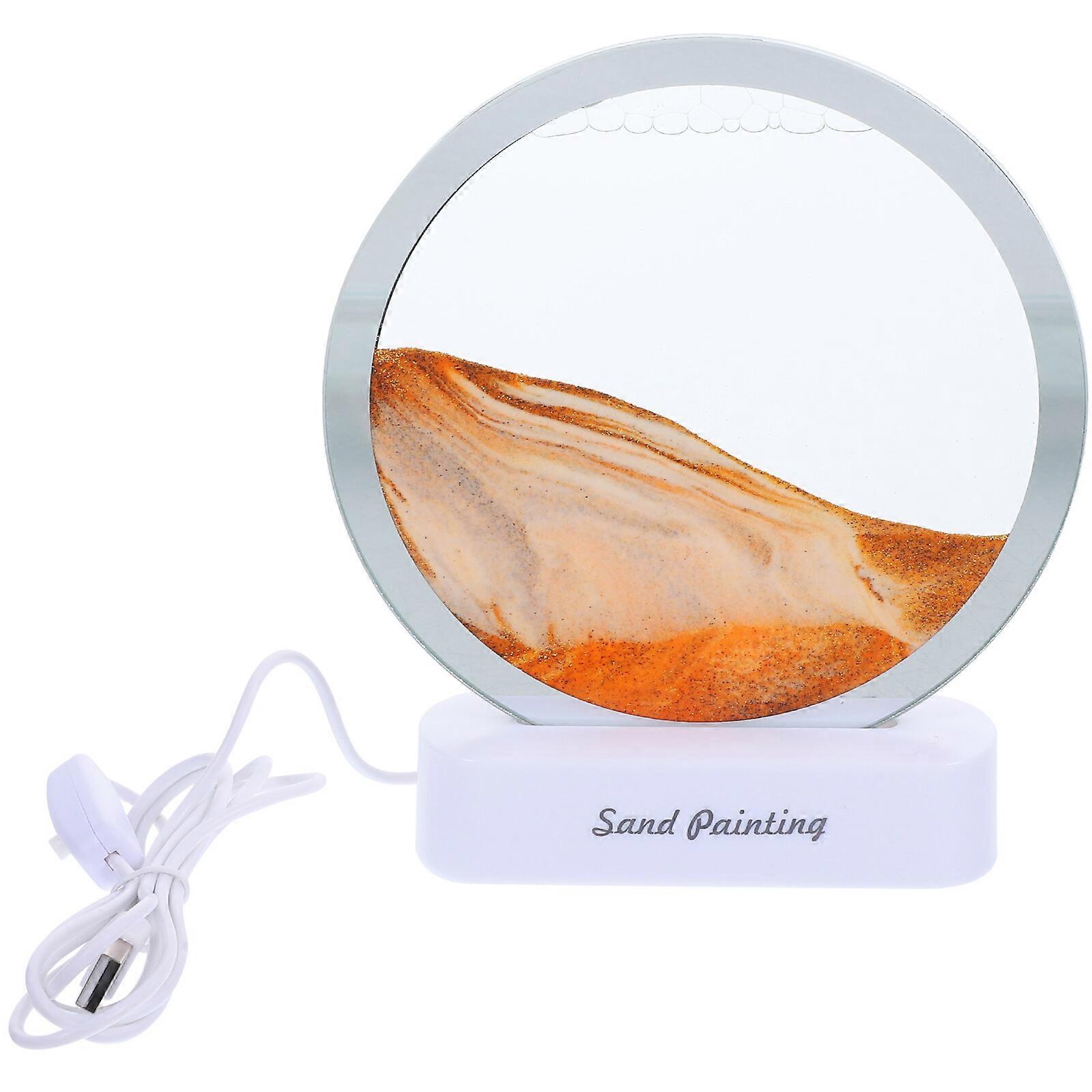 מנורת חול מנורת אמנות חול 3d חול נע אמנות מנורת שולחן קישוט שולחן הבית