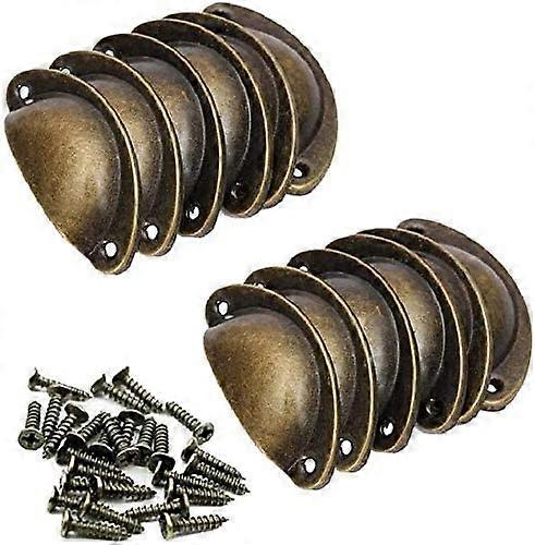 Retro Shell Handle,Drawer Knob Handle with 24 Screws -12Pcs8cm