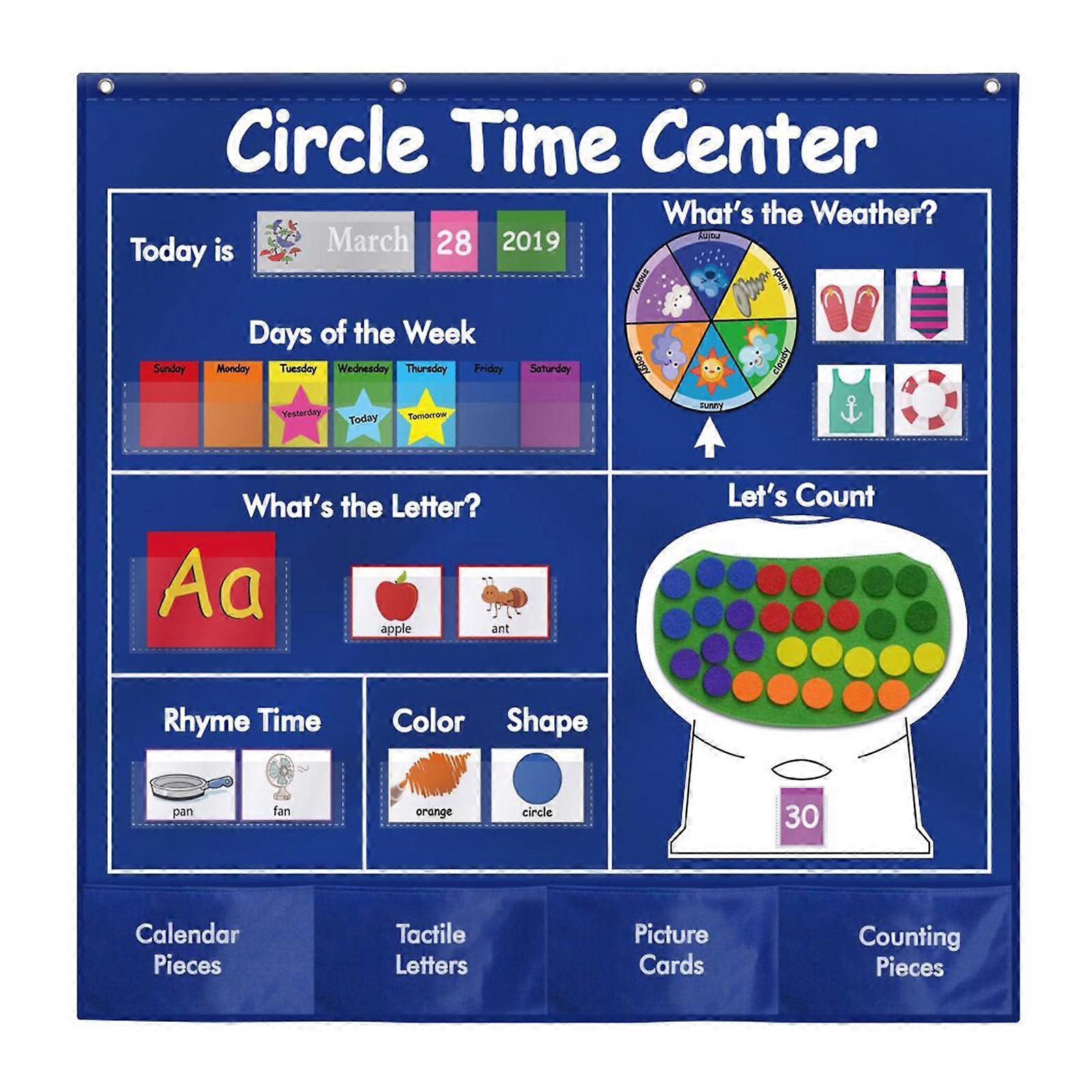 Circle Time Center Classroom Pocket Chart Educational Pocket Chart Teaching Materials Learning