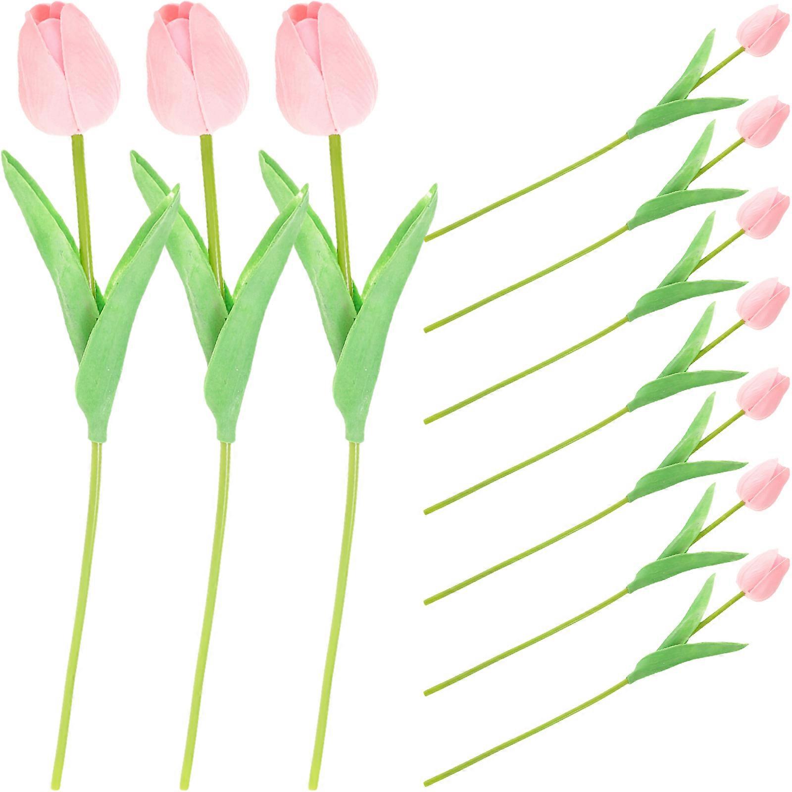 10pcs Simulation Tulip Flowers Artificial Flowers Layout Tulips For Wedding Bouquets Table Centerpieces
