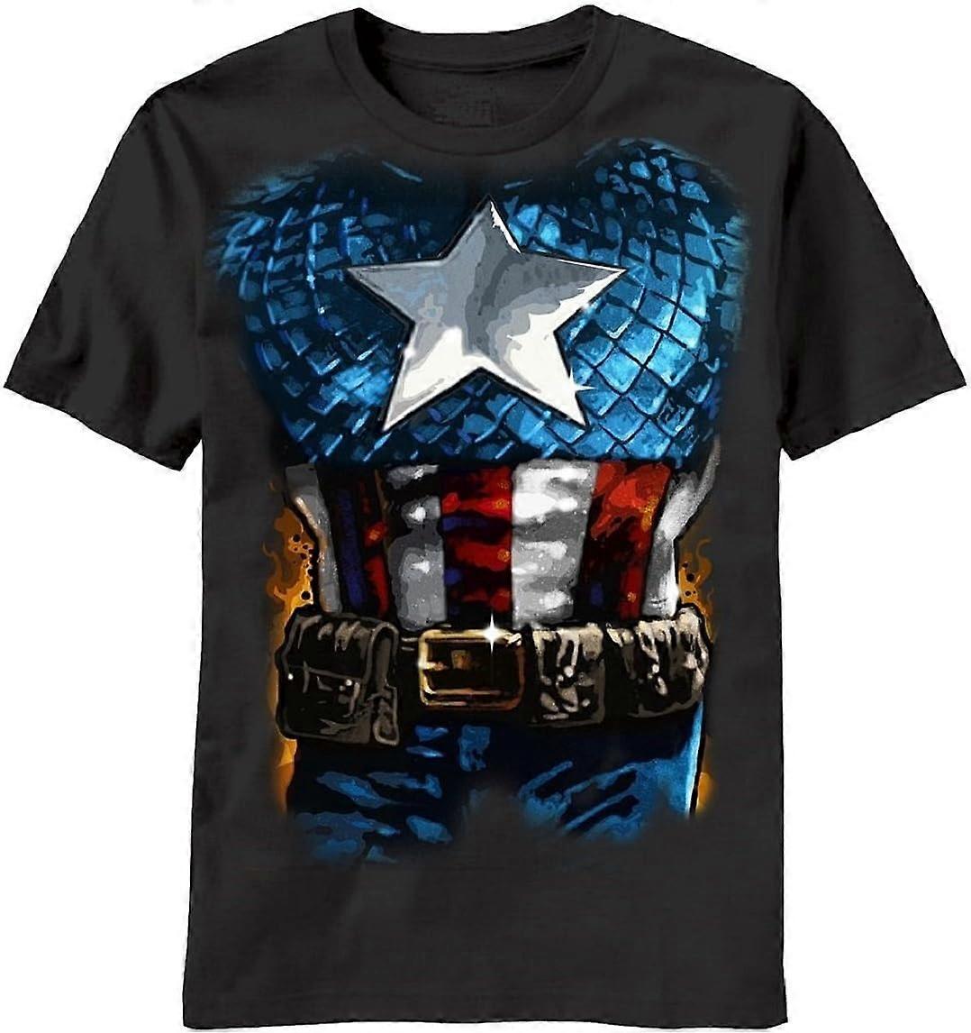 Captain America The American Way Costume Black T-Shirt