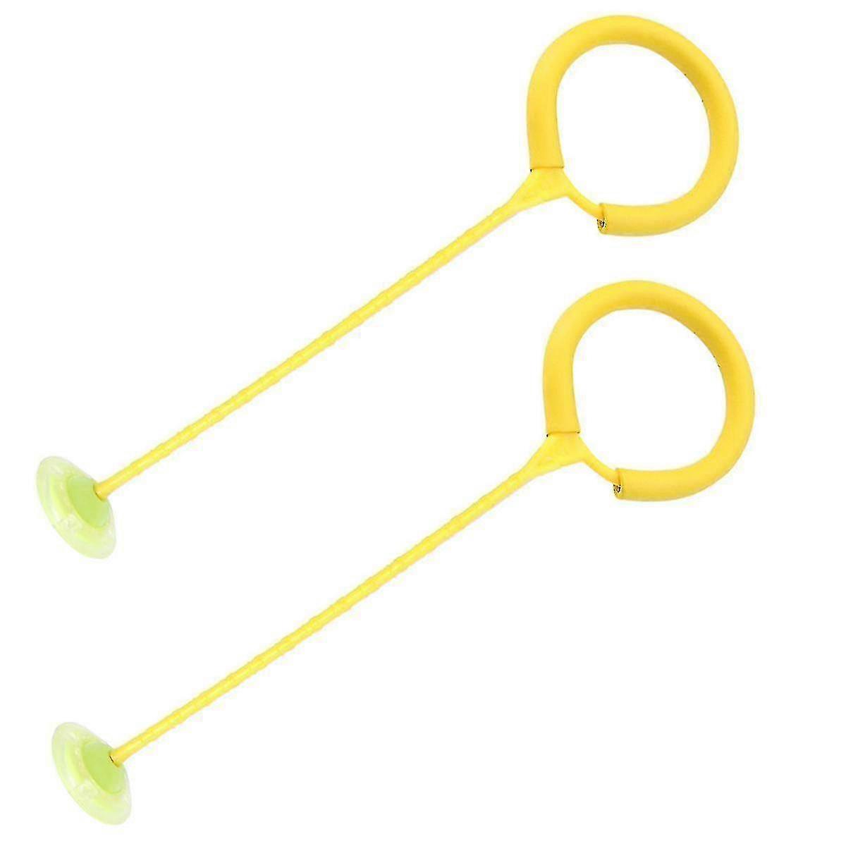 フラッシュキッズワンレッグジャンプボール面白い光るフィットネスダンスボールおもちゃバウンシーボールBoy2pcsイエロー用)