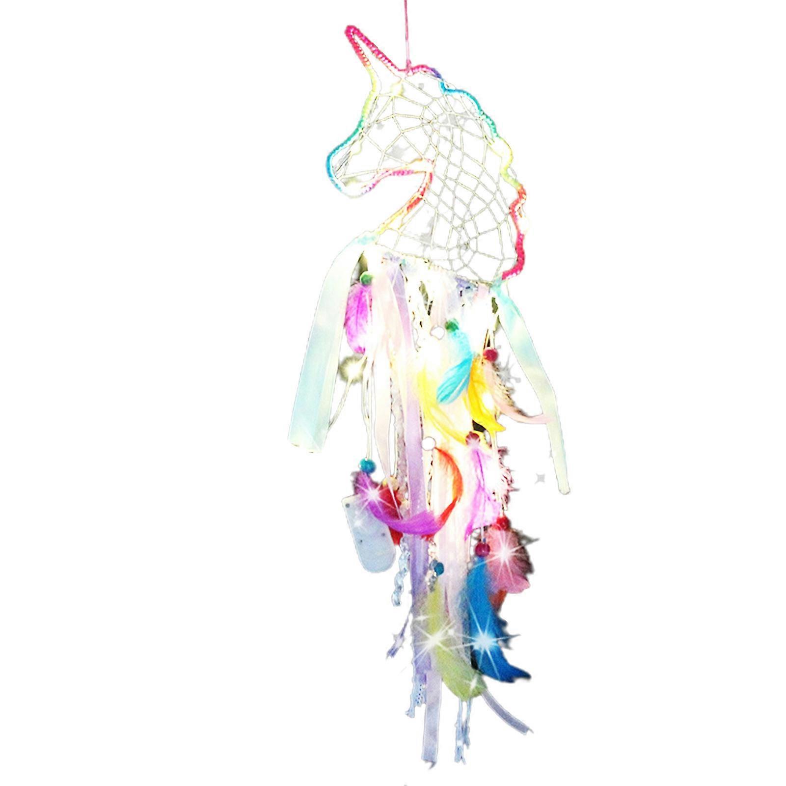 Hanging Dreamcatcher Creative Shape Vibrant Color Non-Glaring Lanyard Design Wide Application Multiple Styles LED Dreamcatcher Wall Hanging Decoration