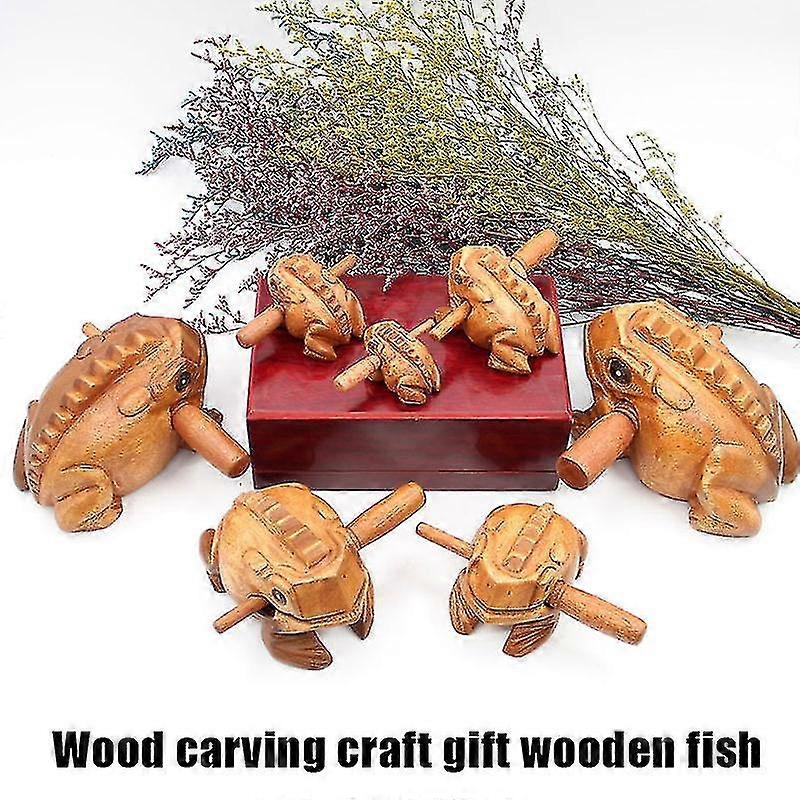 Percussion Instruments Guiro Rasp Wooden Frog With Scraper From Thailand Wooden Frog Musical