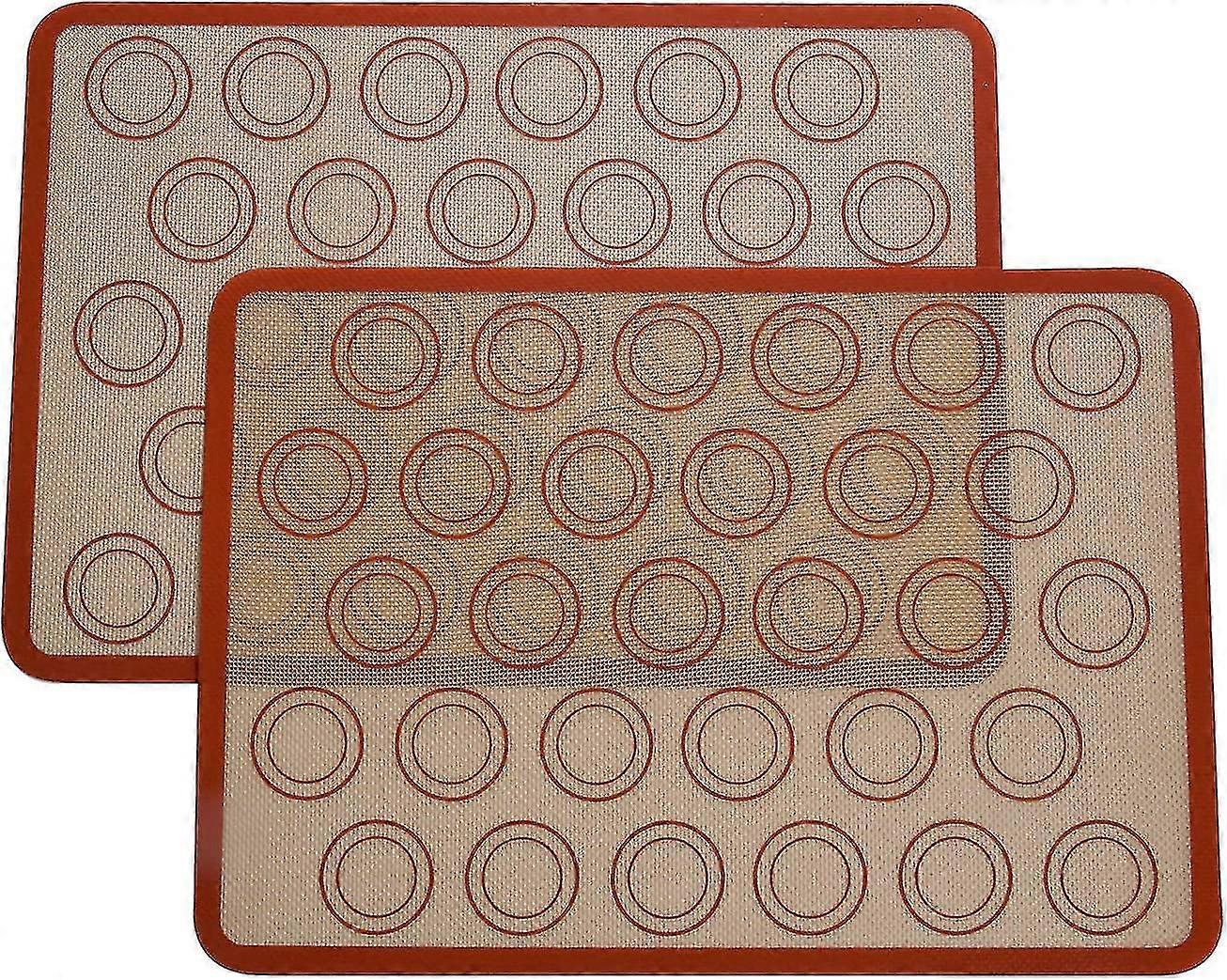 2pcs Baking Mat Made Of Silicone For Macaron Biscuits, Non-stick Mat Large 420 295mm For Macaroons / Cakes / Bread