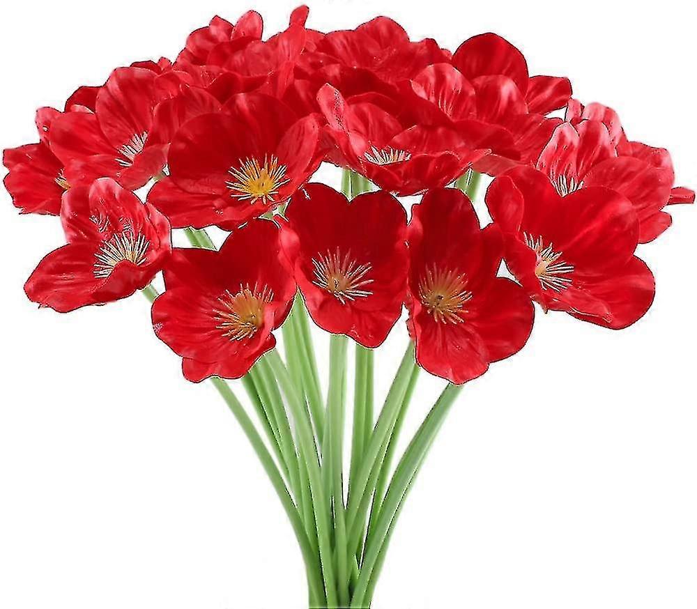 20 Stück künstliche Mohnblumen, realistische Haptik