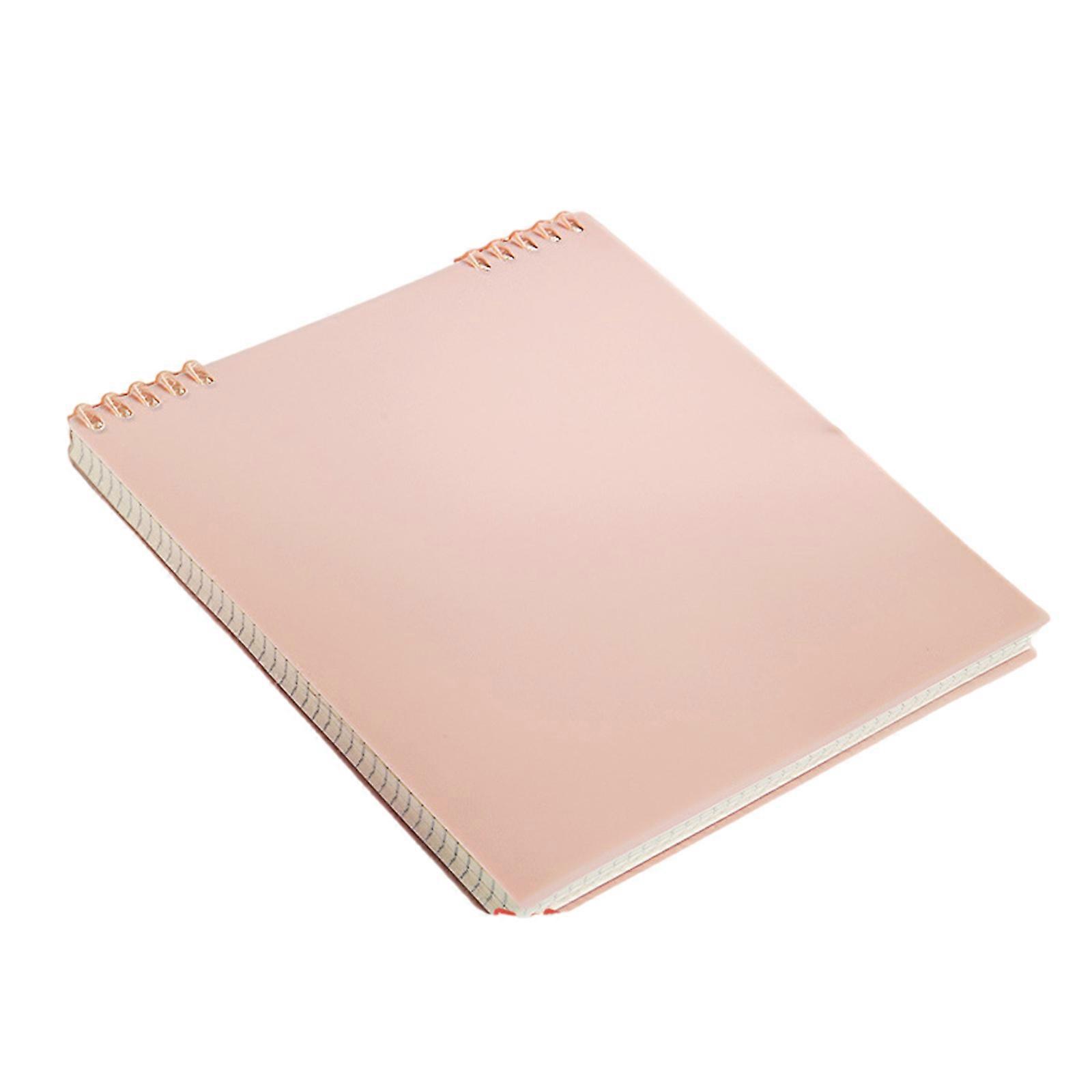 Günlük Defter Flip Not Defteri Gevşek Yaprak Yazma Defteri Günlük Yazma Pedi Izgara Defter Eskiz için açık pembe