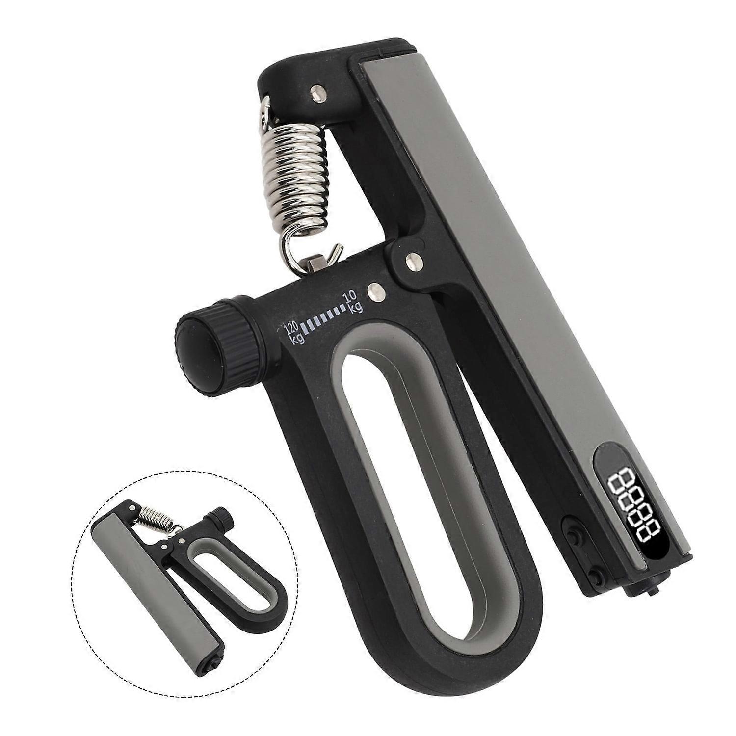 Electronic Counting Hand Gripper, Strengthening Finger Massager, Exercise Training, Gray, With Led D